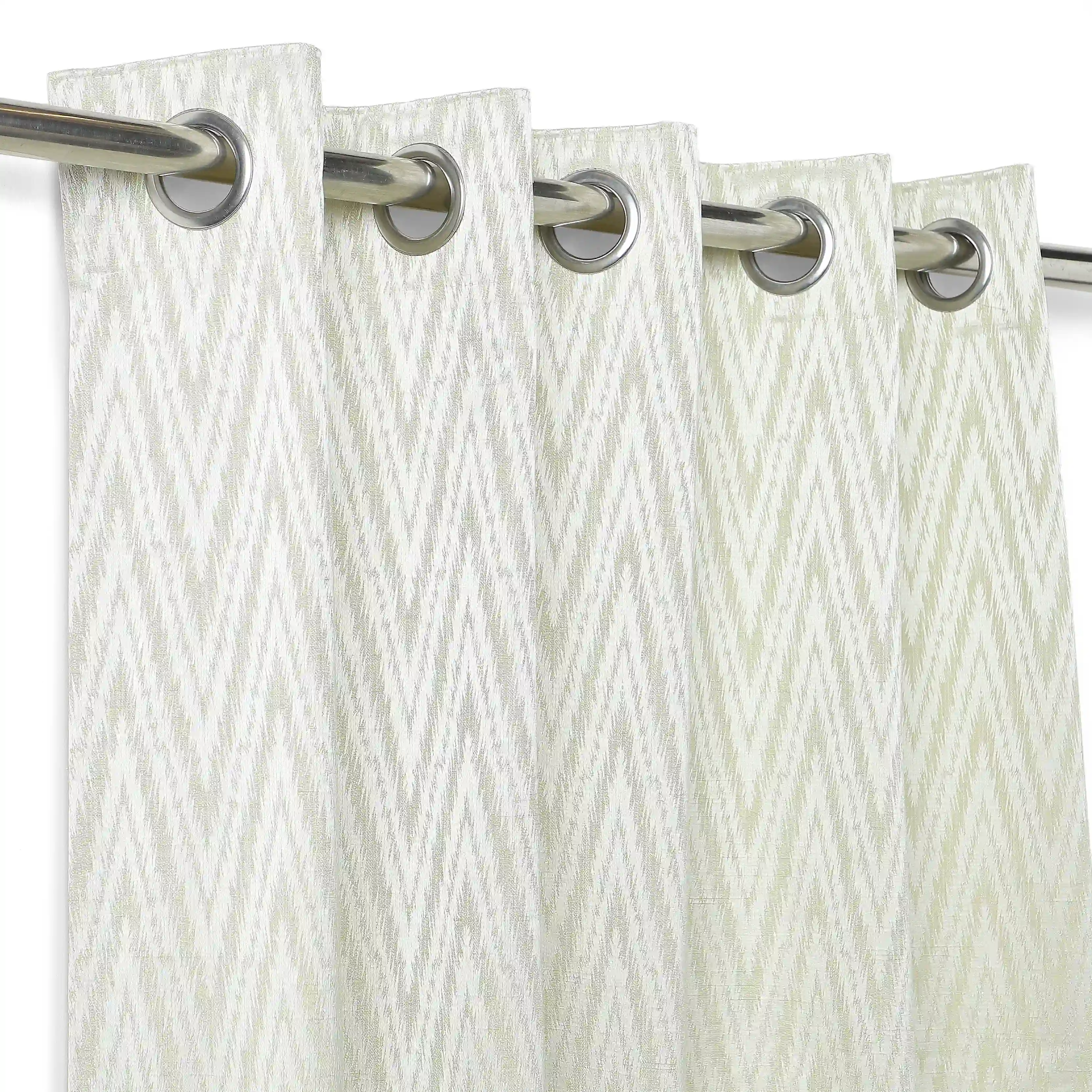 De Jacquard - Classic Set Of 2 Jacquard Readymade Curtains | Tidal Chevron - Image 14