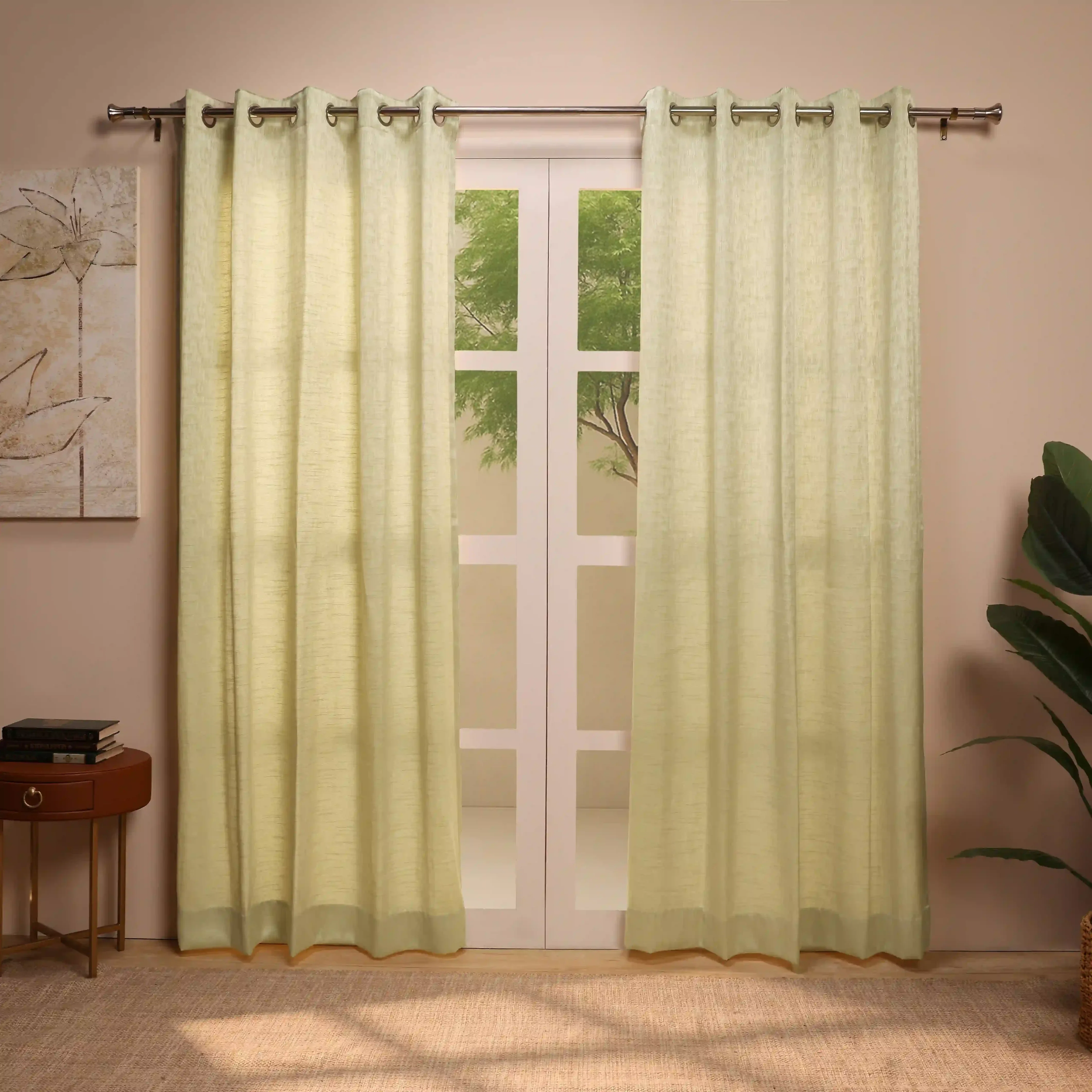 De Jacquard - Classic Set Of 2 Jacquard Readymade Curtains | Urban Melange - Image 33