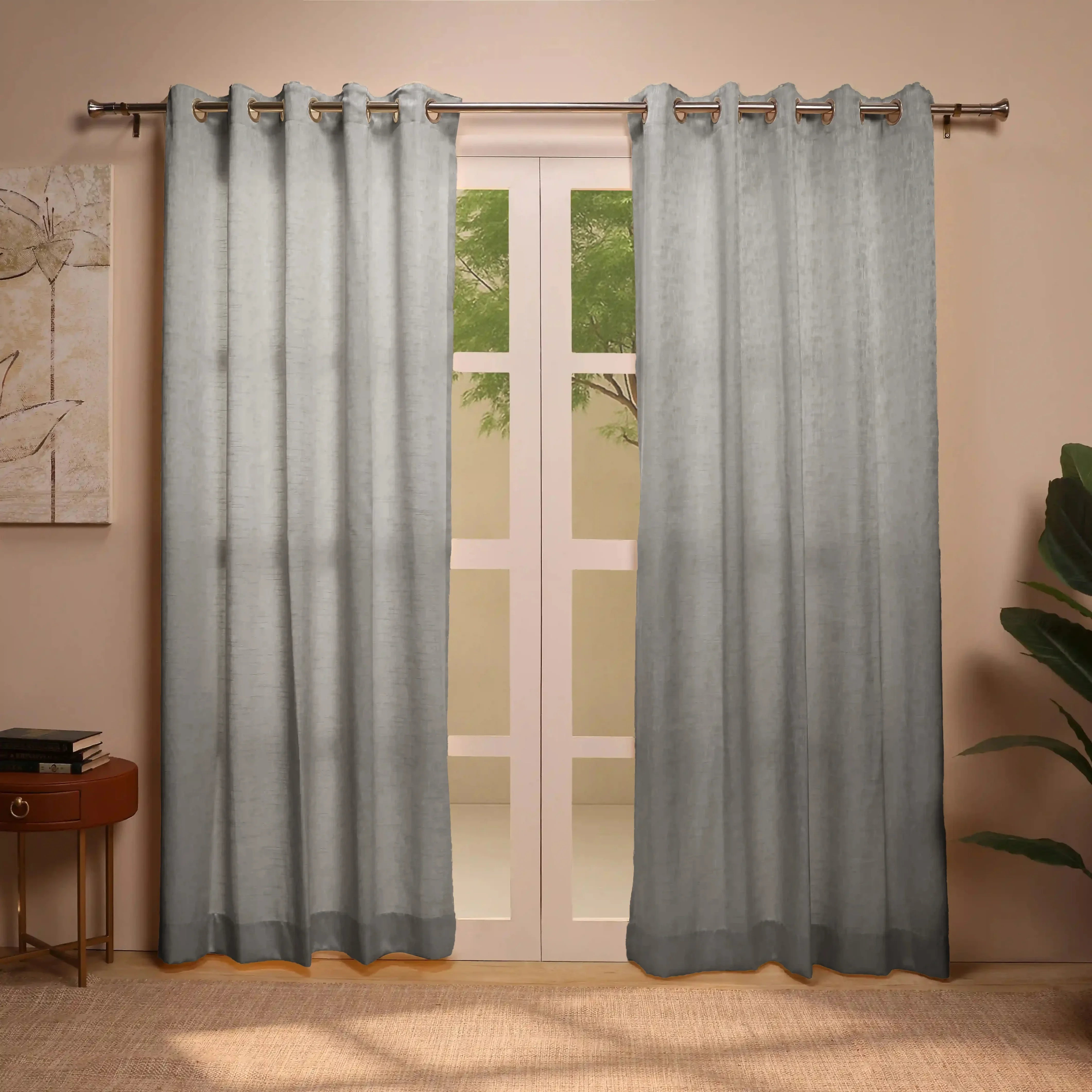 De Jacquard - Classic Set Of 2 Jacquard Readymade Curtains | Urban Melange - Image 9
