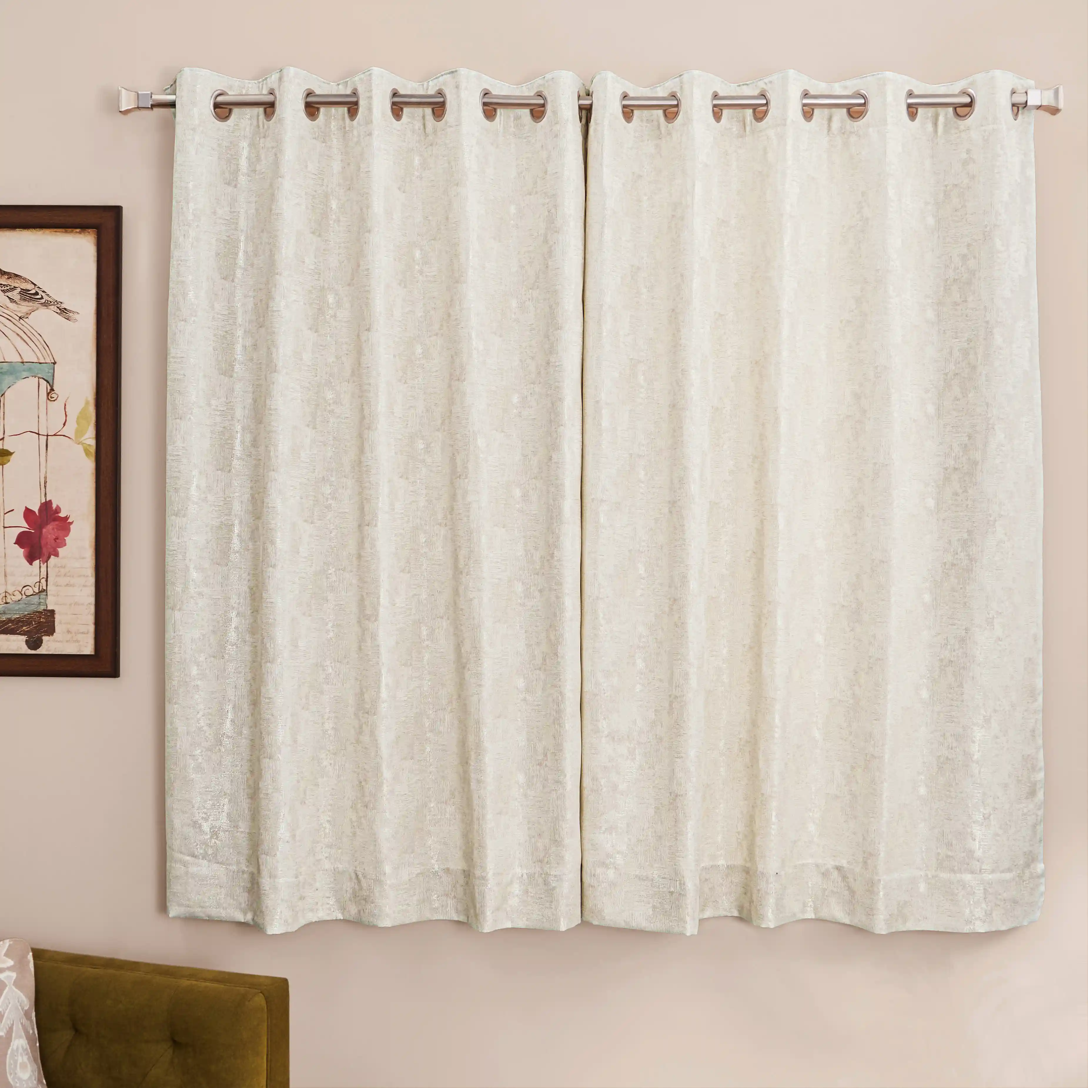 De Jacquard - Luxe Set Of 2 Jacquard Readymade Curtains | Eternal Imprint