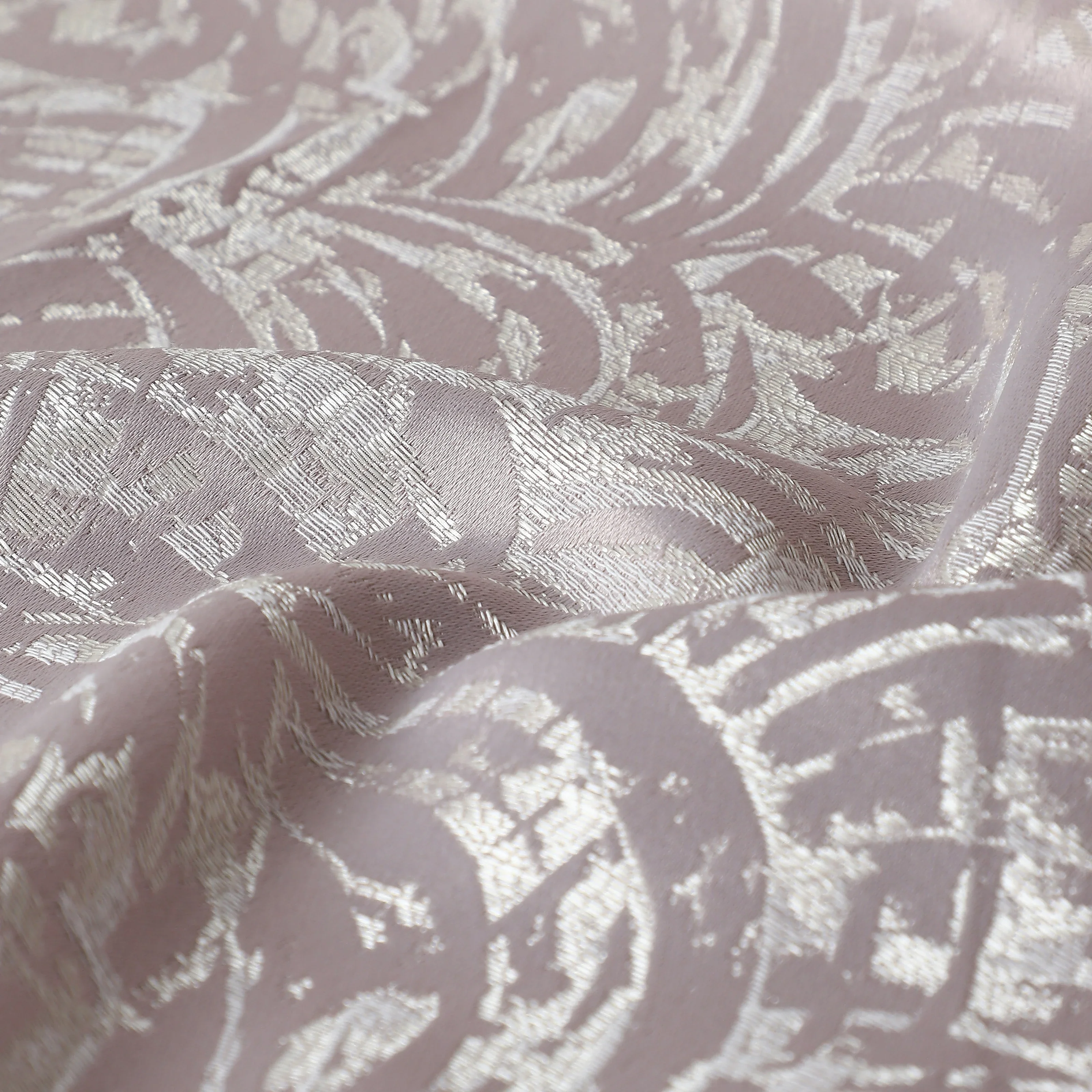 De Jacquard - Luxe Set Of 2 Jacquard Readymade Curtains | Natural Imprint - Image 12