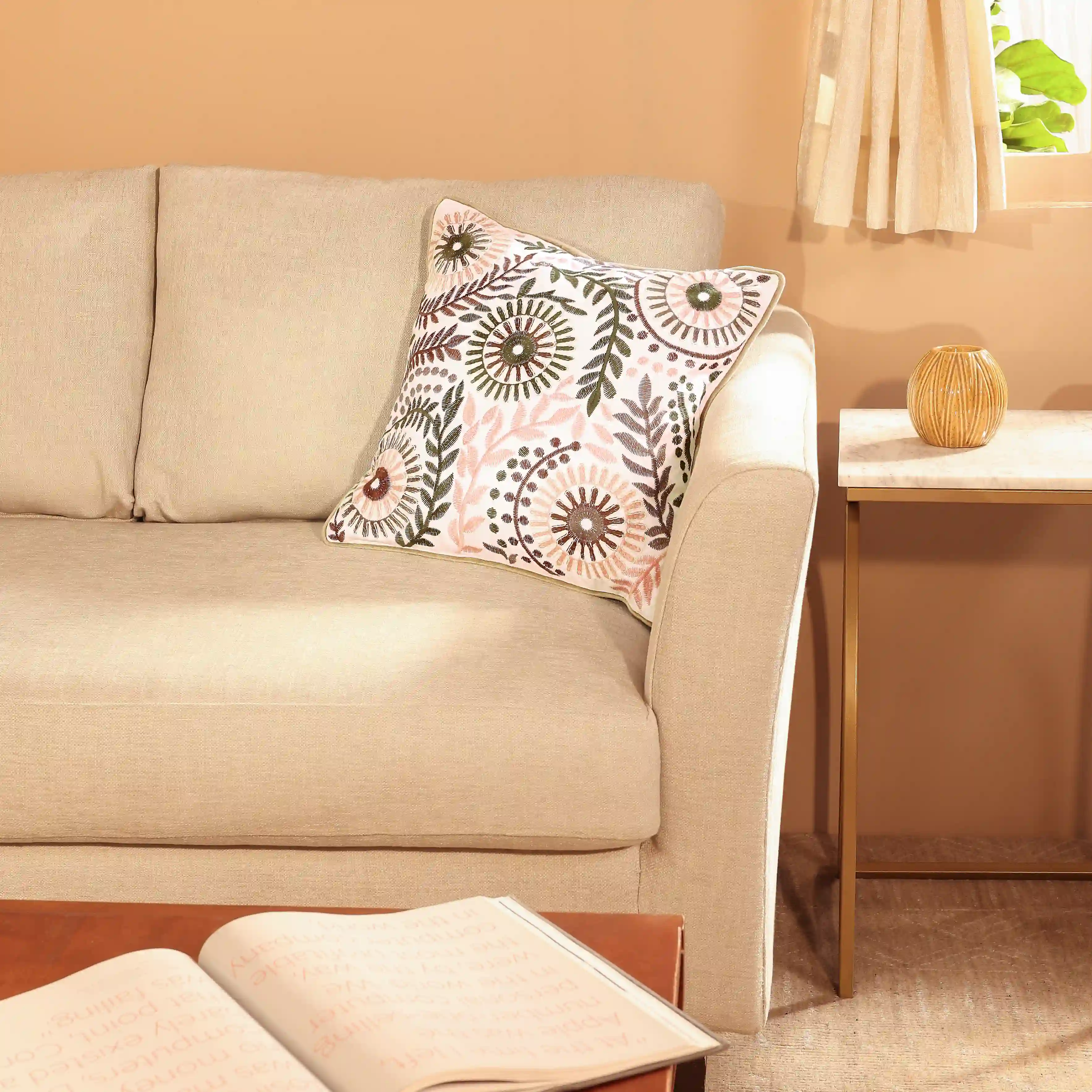 Espricia Embroidered Cushion Cover | Floral Mirage - Image 8