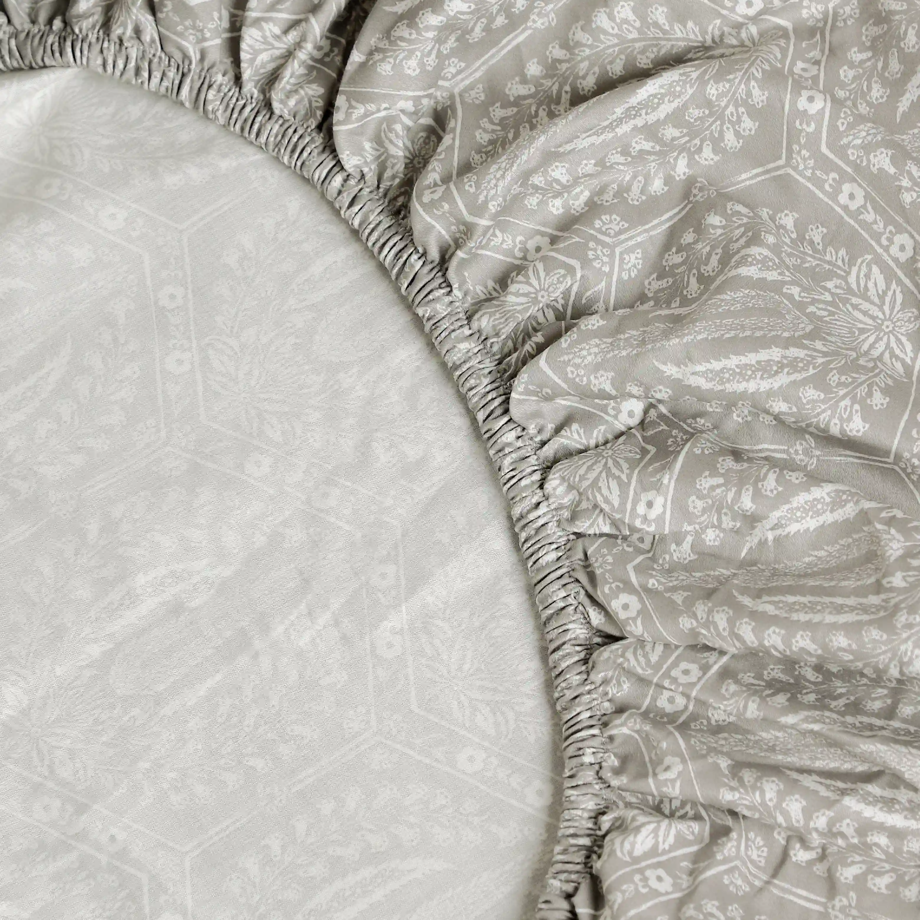 Fergana | 250TC Artistic Bohemian Printed Cotton Fitted Sheet Set | Pillow Cover with Merrow Hem Treatment - Image 14