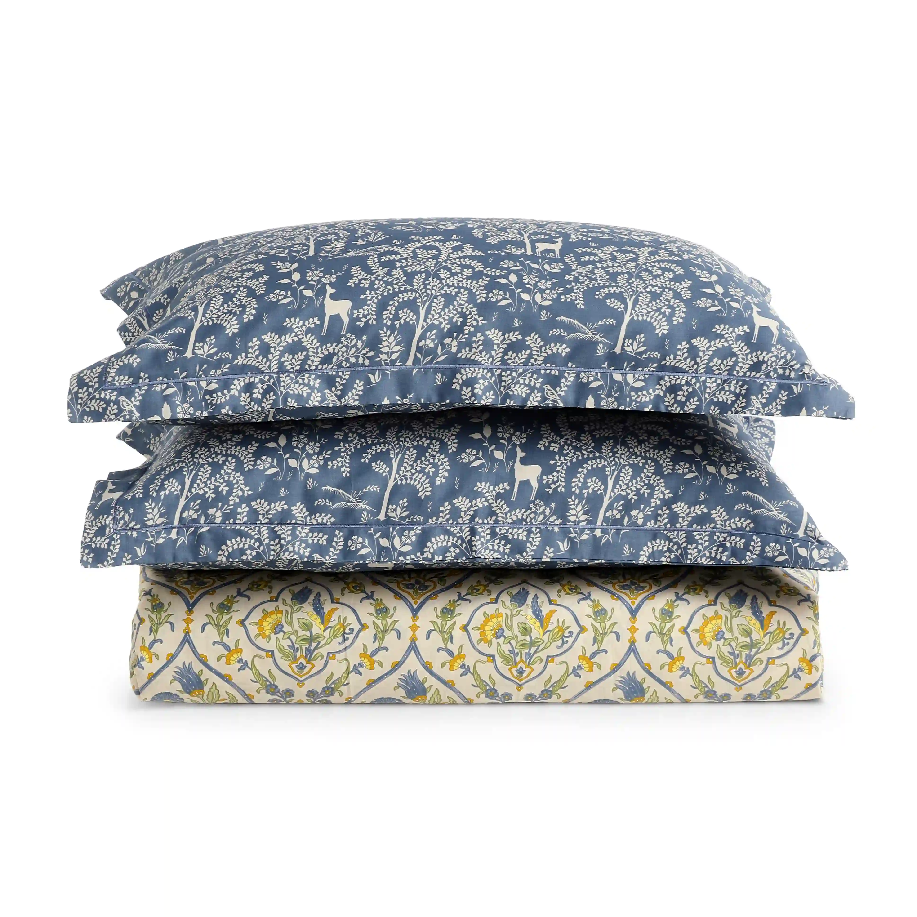 Fergana | 250TC Artistic Bohemian Printed Cotton Fitted Sheet Set | Pillow Cover with Merrow Hem Treatment - Image 19