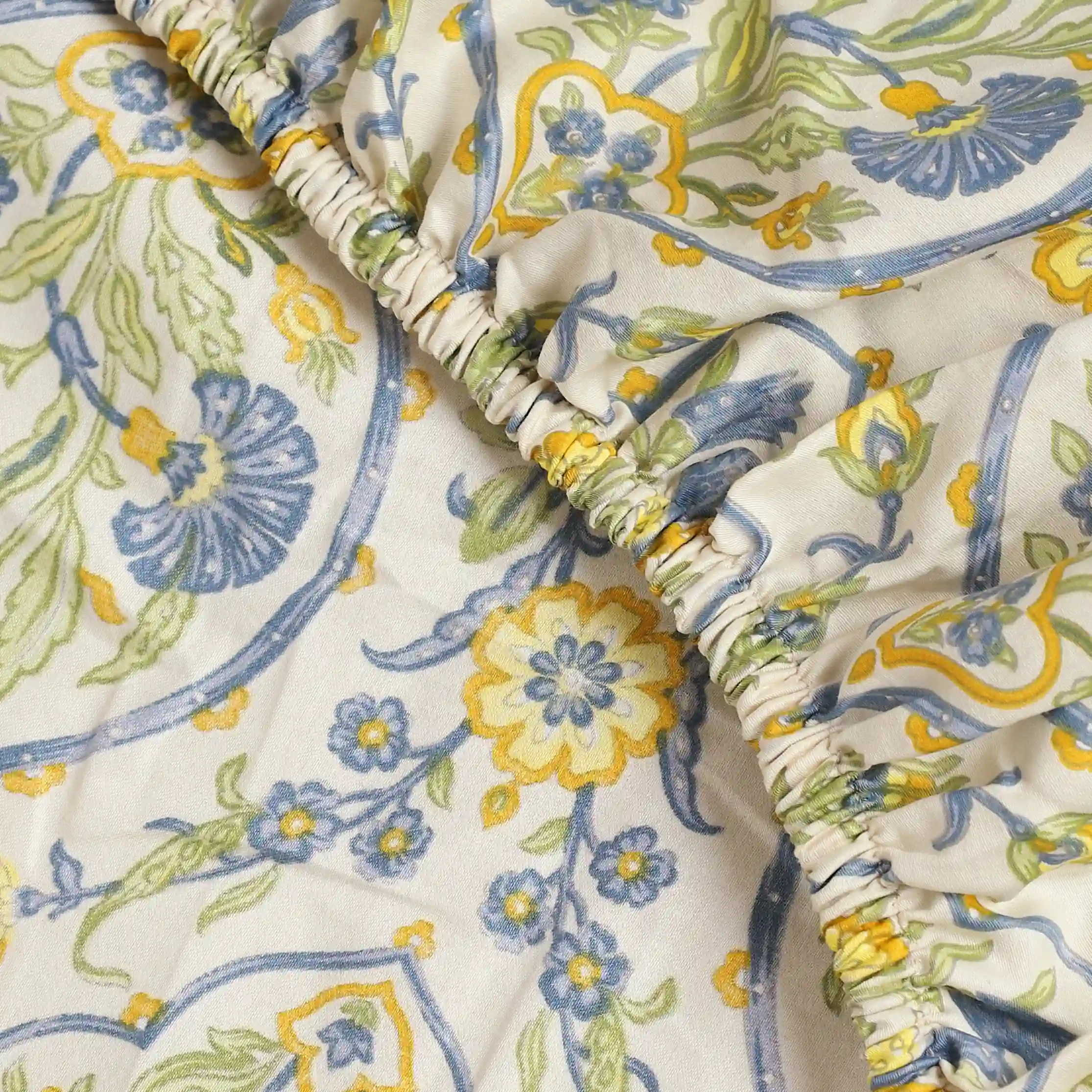 Fergana | 250TC Artistic Bohemian Printed Cotton Fitted Sheet Set | Pillow Cover with Merrow Hem Treatment - Image 21
