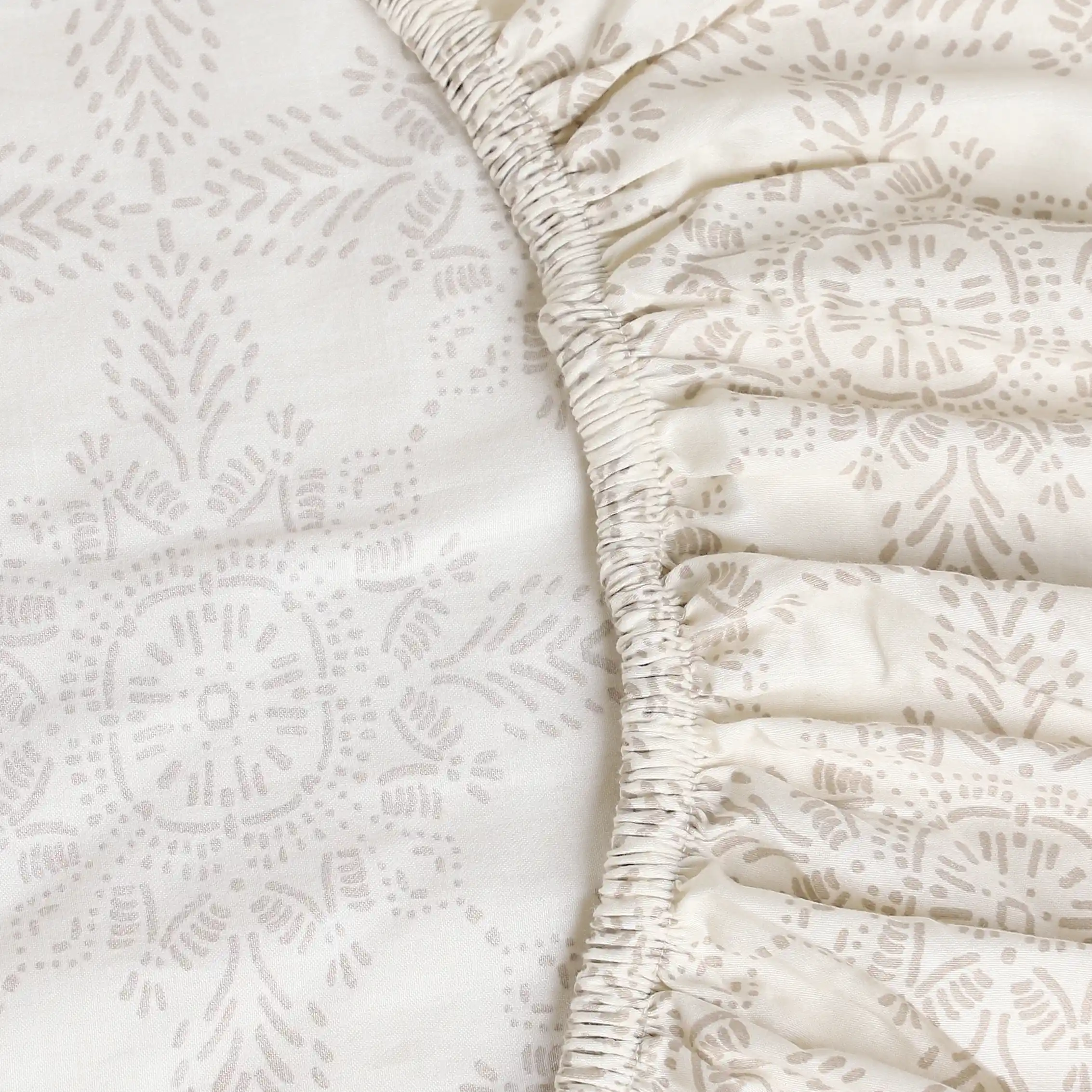 Fergana | 250TC Artistic Bohemian Printed Cotton Fitted Sheet Set | Pillow Cover with Merrow Hem Treatment - Image 35
