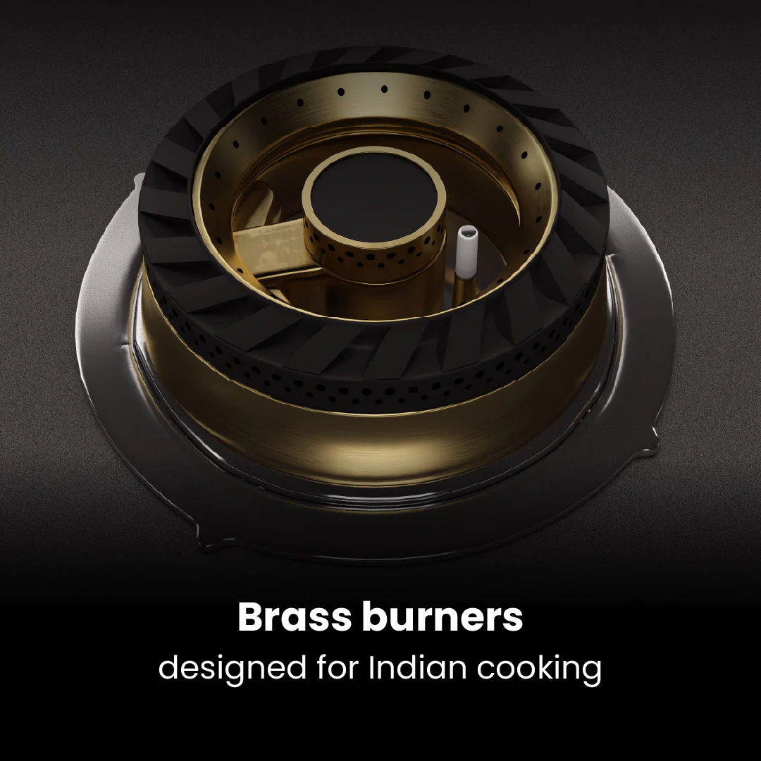 Intellia by Livspace 4 Brass Burner 595mm with Auto Ignition Matt finish Hob | Intellia HB 4B M 60 - Image 4