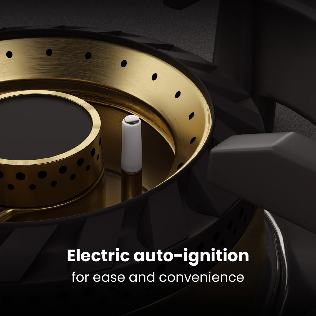 Intellia by Livspace 4 Brass Burner 595mm with Auto Ignition Matt finish Hob | Intellia HB 4B M 60 - Image 5