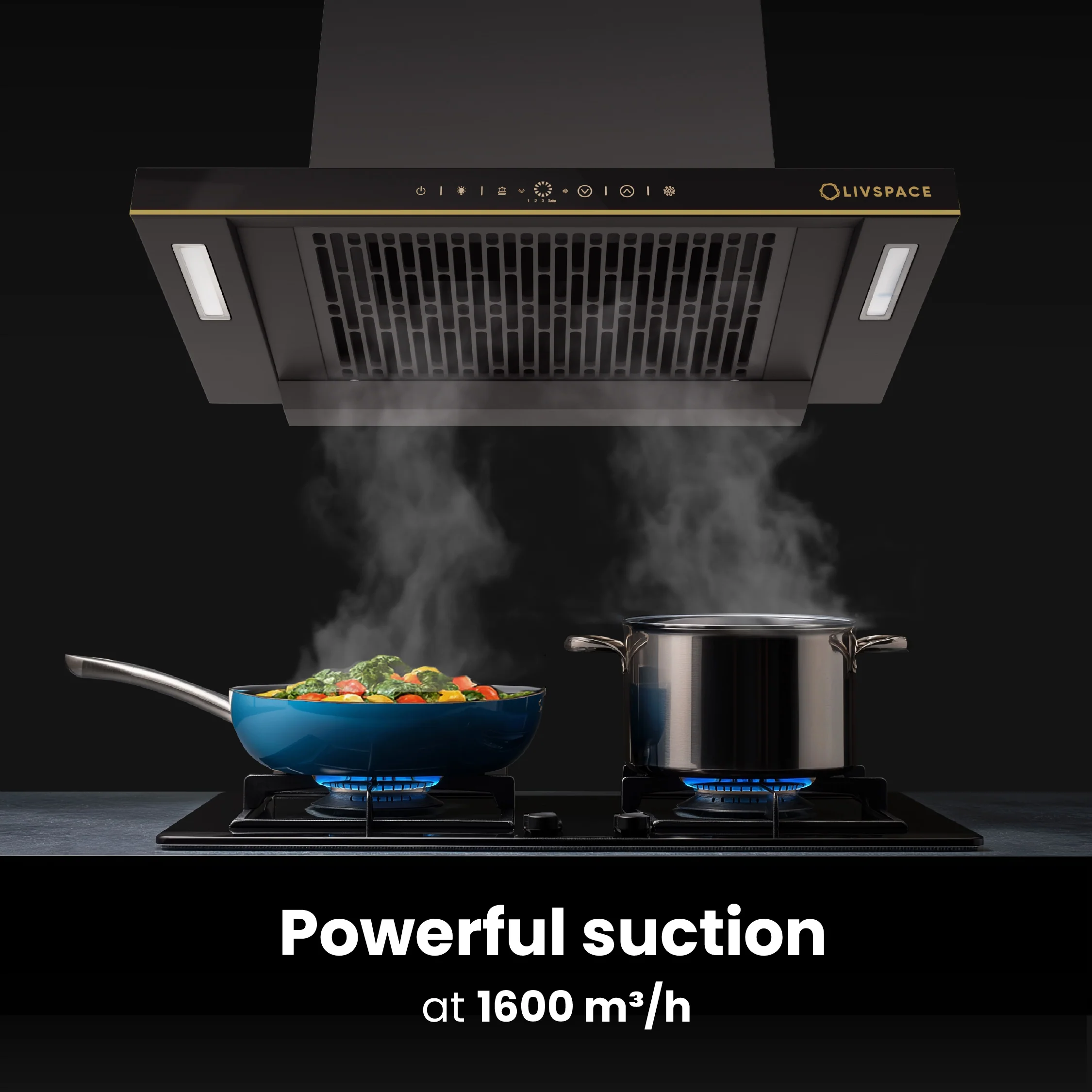 Intellia by Livspace AutoClean Straight BLDC chimney 600mm size 1600m3/h suction power (Ducted) | Intellia CH T 60 - Image 3