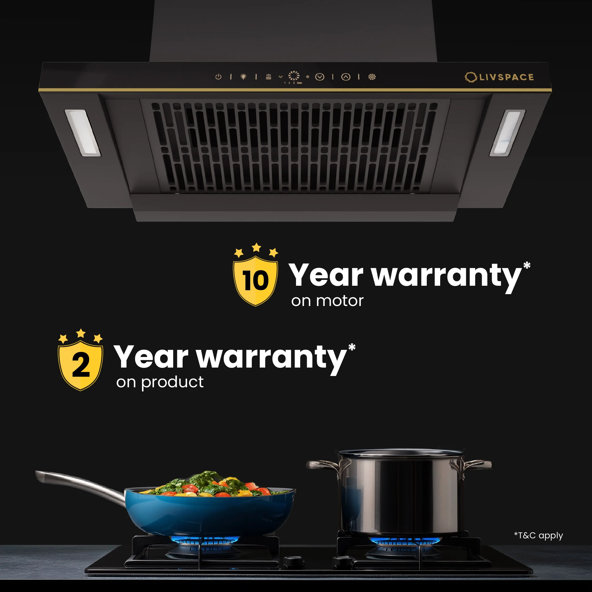 Intellia by Livspace AutoClean Straight BLDC chimney 600mm size 1600m3/h suction power (Ducted) | Intellia CH T 60 - Image 7