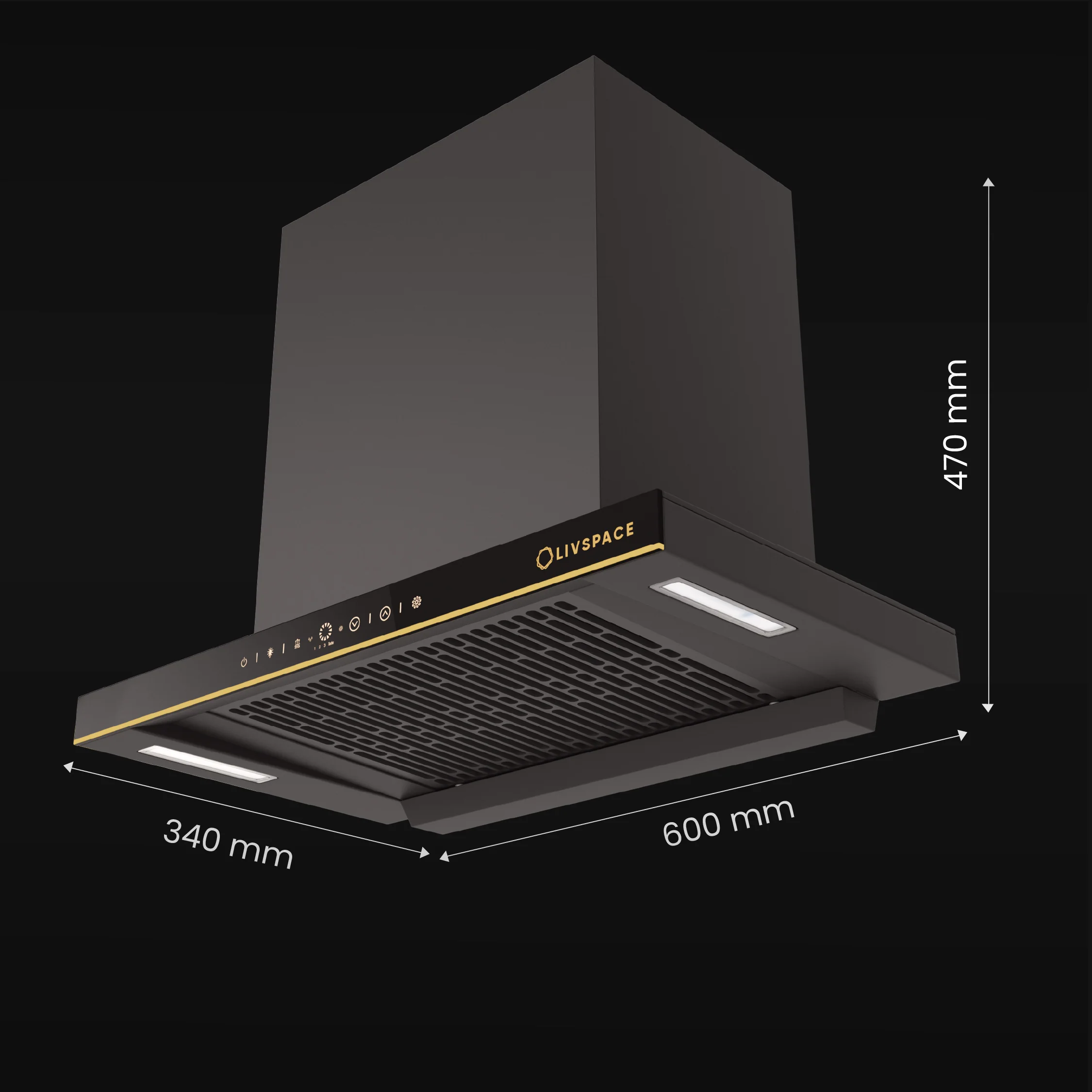 Intellia by Livspace AutoClean Straight BLDC chimney 600mm size 1600m3/h suction power (Ducted) | Intellia CH T 60 - Image 8