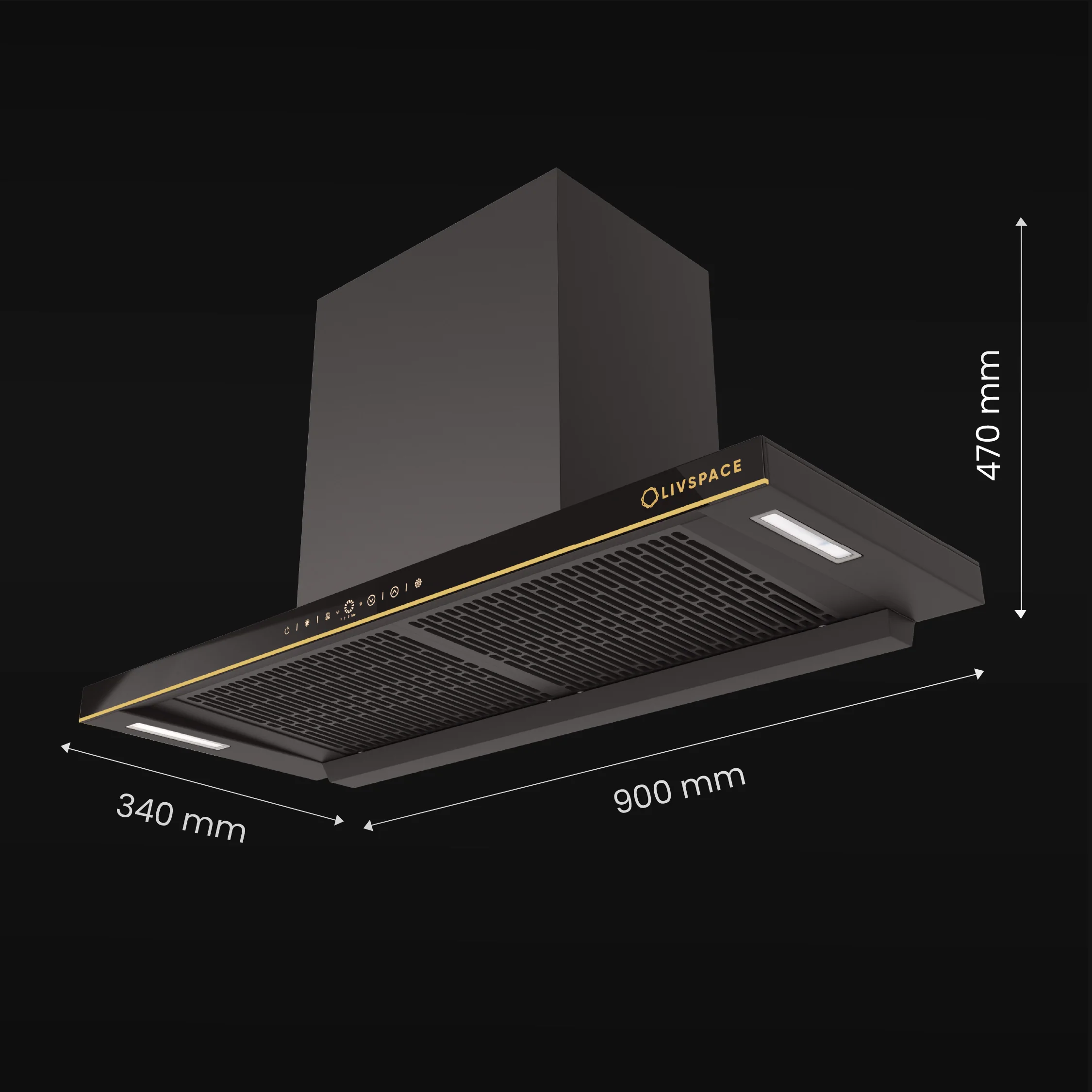 Intellia by Livspace AutoClean Straight BLDC chimney 900mm size 1600m3/h suction power (Ducted) | Intellia CH T 90 - Image 8