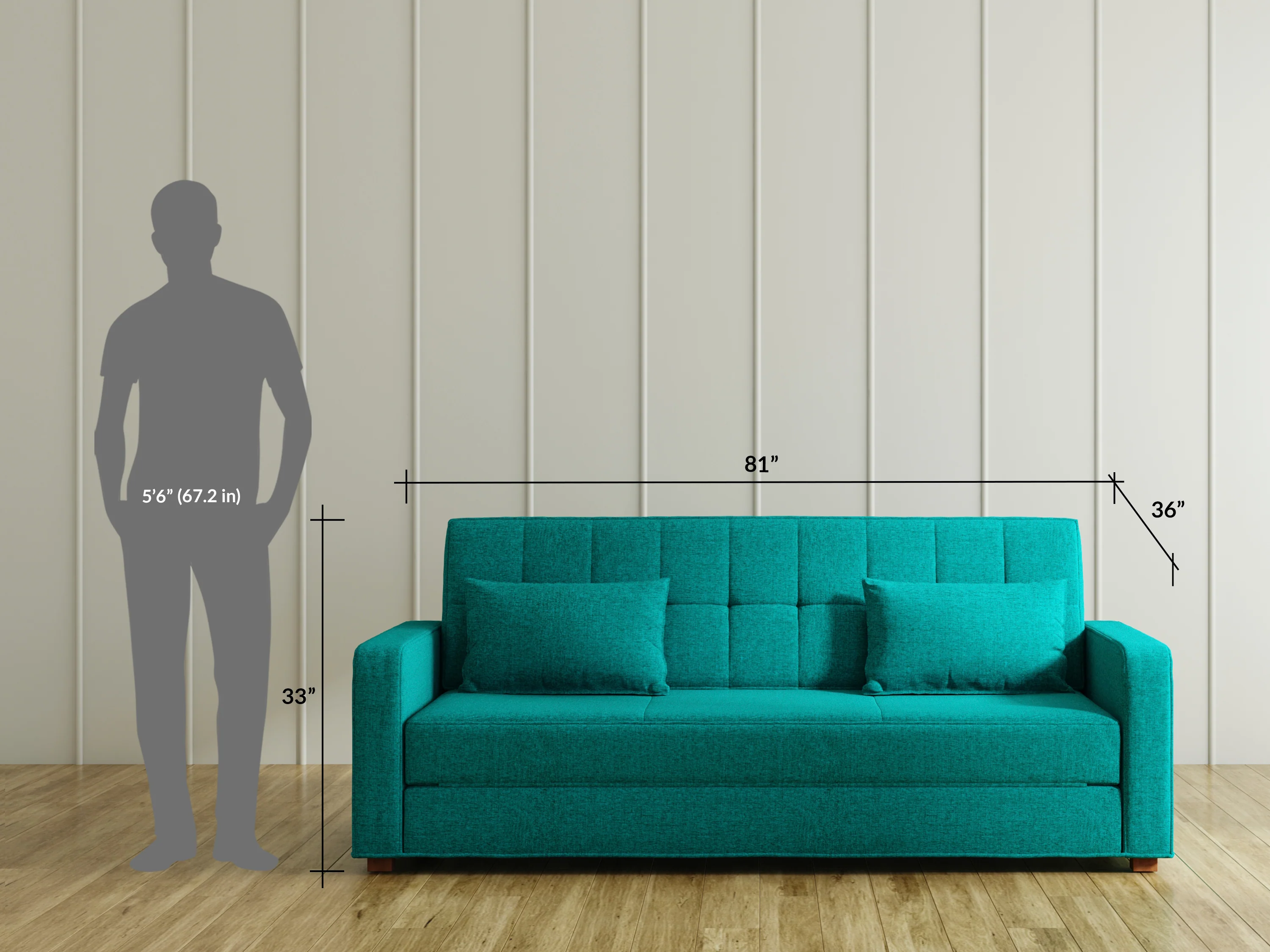 Matteo 3 Seater Sofa Cum Bed - Image 12