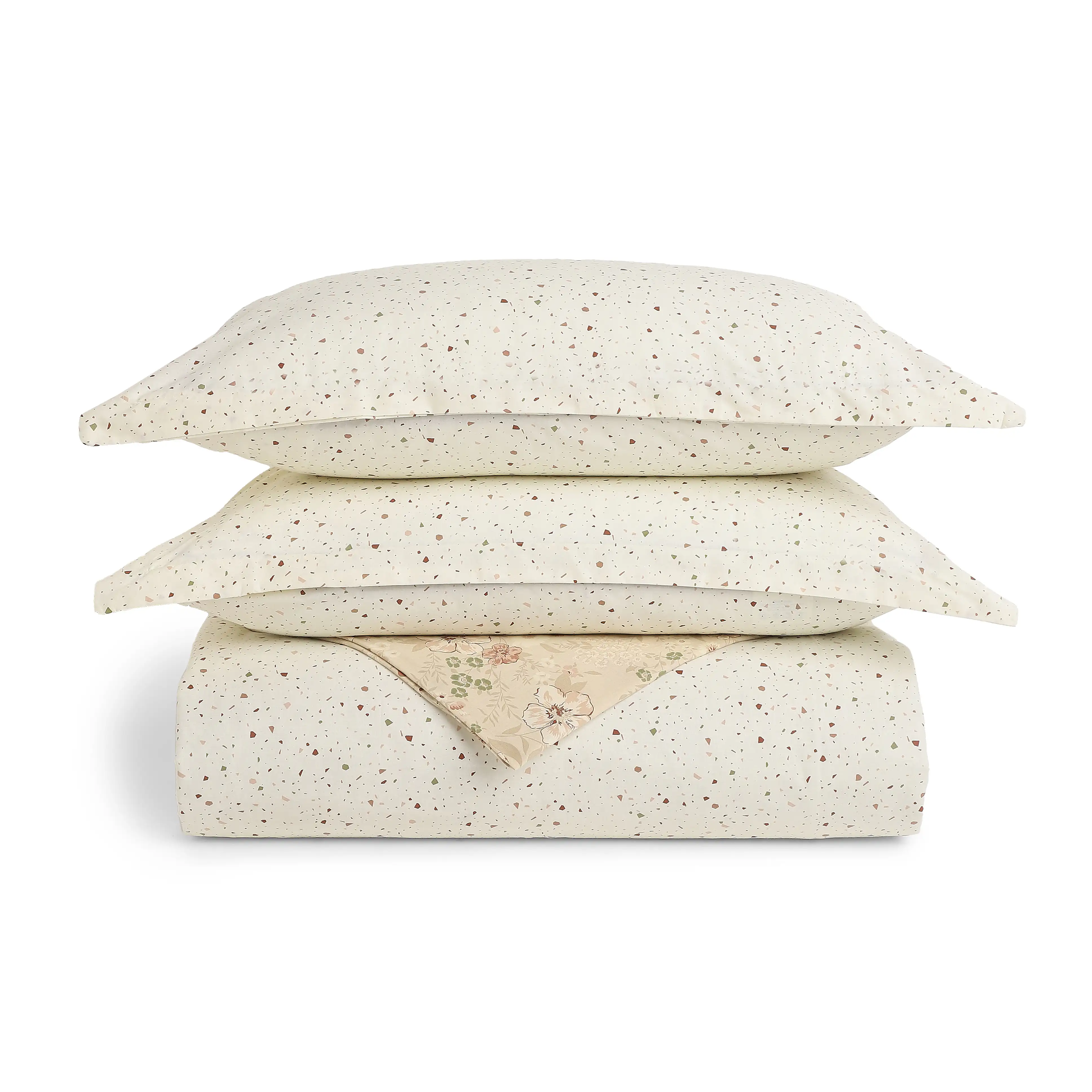 Mishella | Mix & Match Printed Coordinated Bedding Set | Set of Bedsheet & Dohar - Beige - Image 4