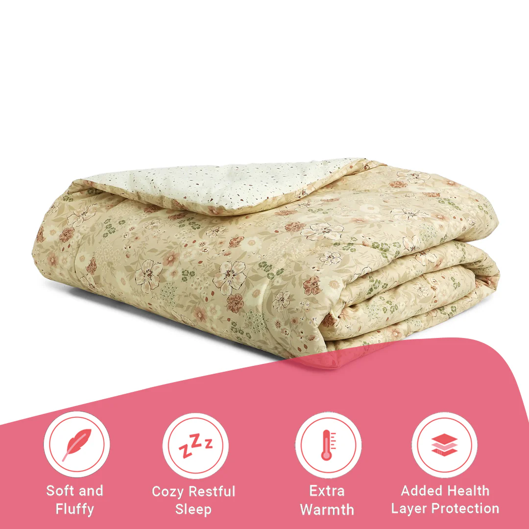 Mishella | Mix & Match Printed 240GSM Reversible Comforter for Extra Warmth - Beige - Image 6