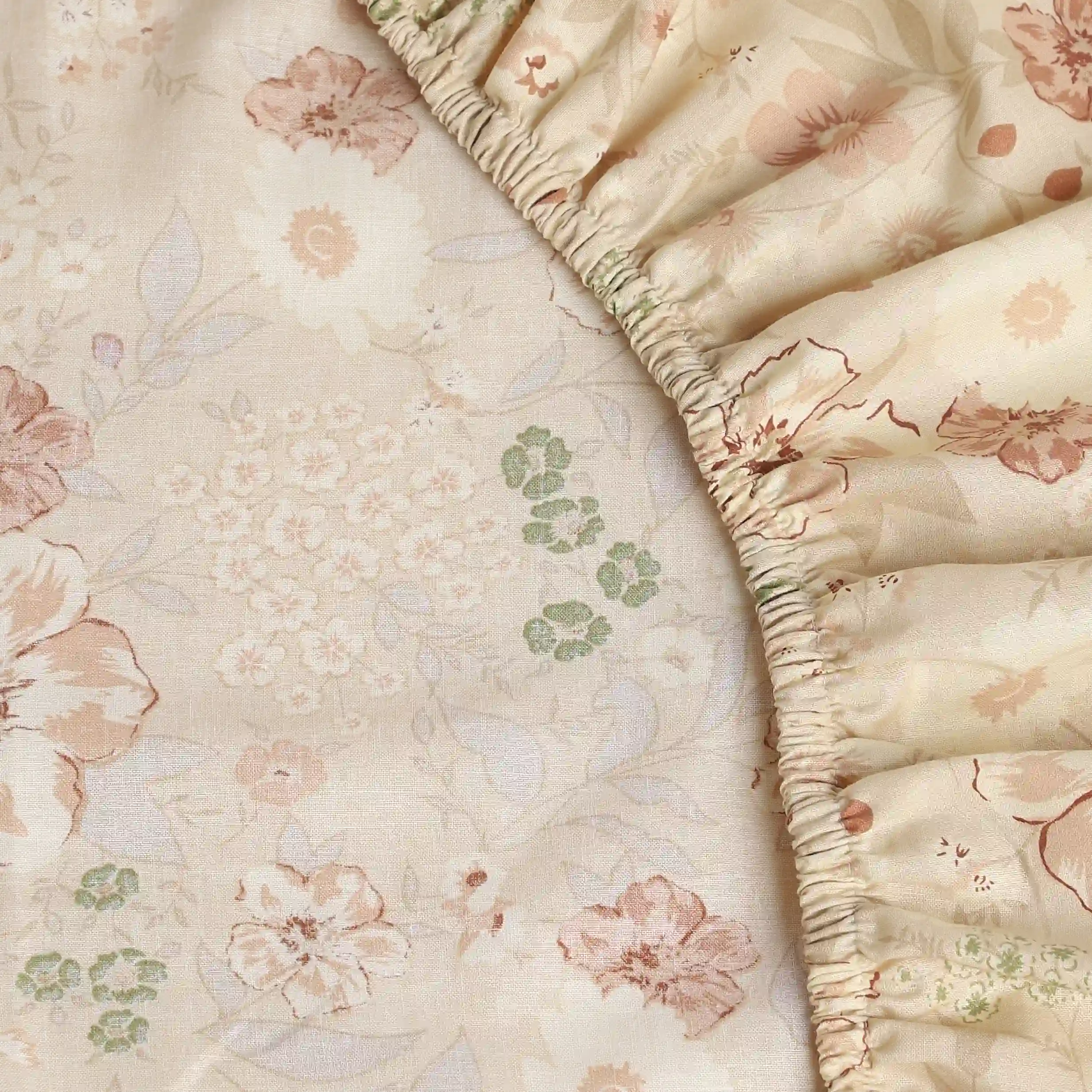 Mishella | Mix & Match Printed Cotton Fitted Sheet Set - Beige - Image 14
