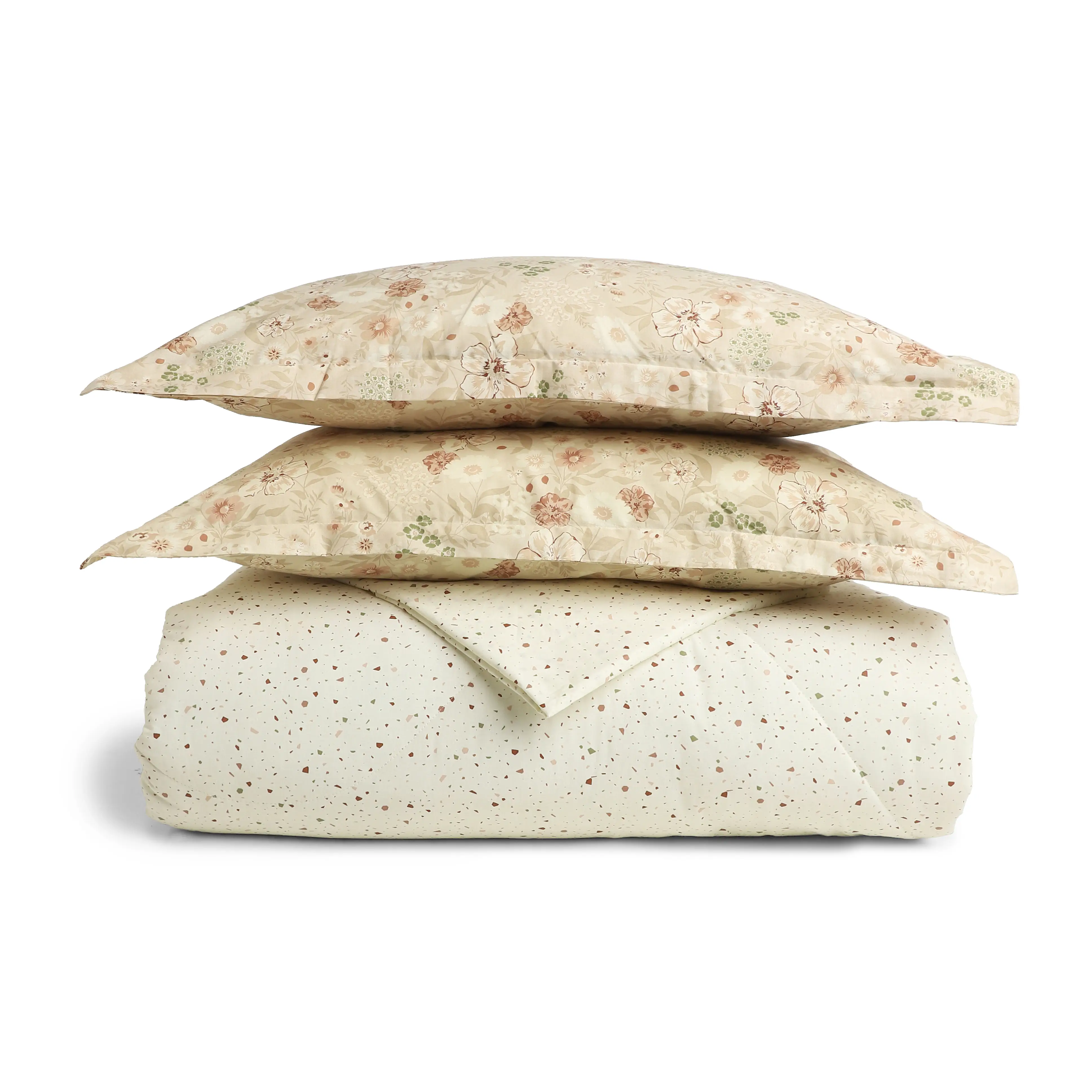 Mishella | Mix & Match Printed Coordinated Bedding Set | Set of Bedsheet & Comforter - Cream - Image 4