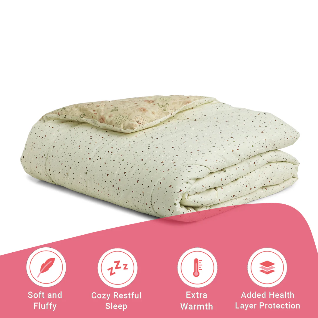 Mishella | Mix & Match Printed 240GSM Reversible Comforter for Extra Warmth - Cream - Image 6