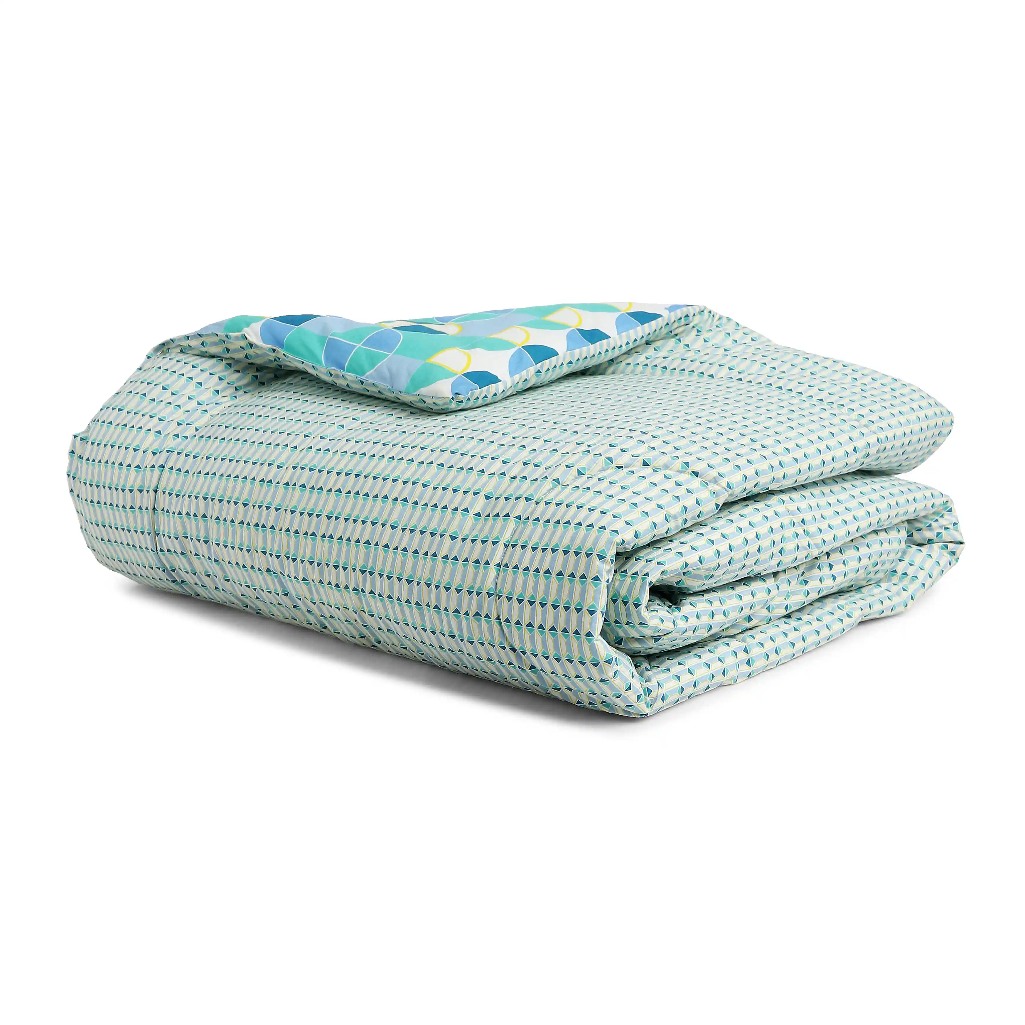 Mishella | Mix & Match Printed Coordinated Bedding Set | Set of Bedsheet & Comforter - Kaleido Teal - Image 5