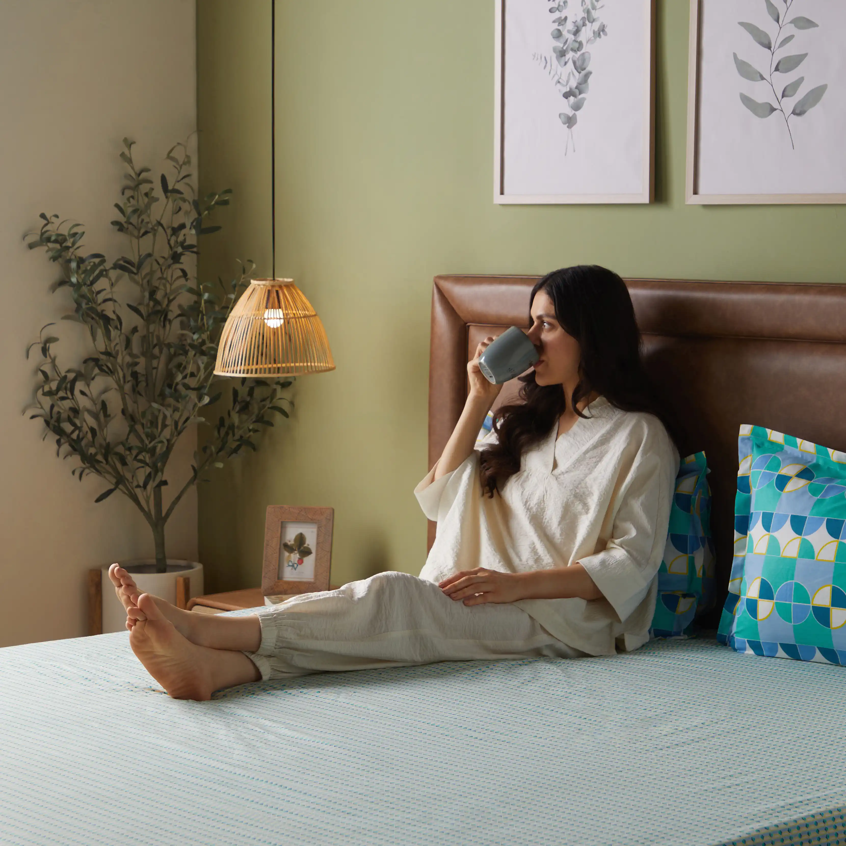 Mishella | Mix & Match Printed Cotton Bedsheet Set - Kaleido Teal - Image 13