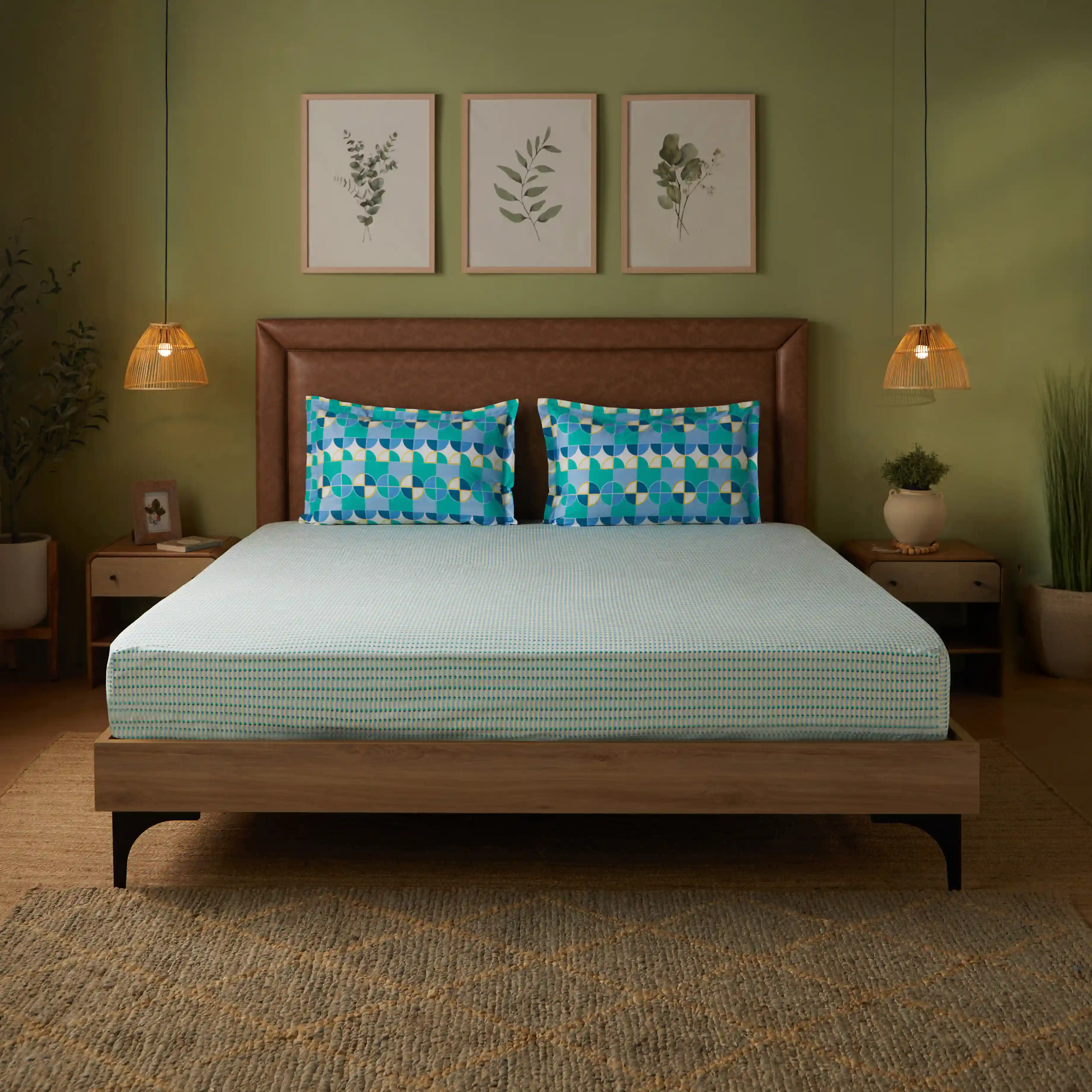 Mishella | Mix & Match Printed Cotton Bedsheet Set - Kaleido Teal - Image 7