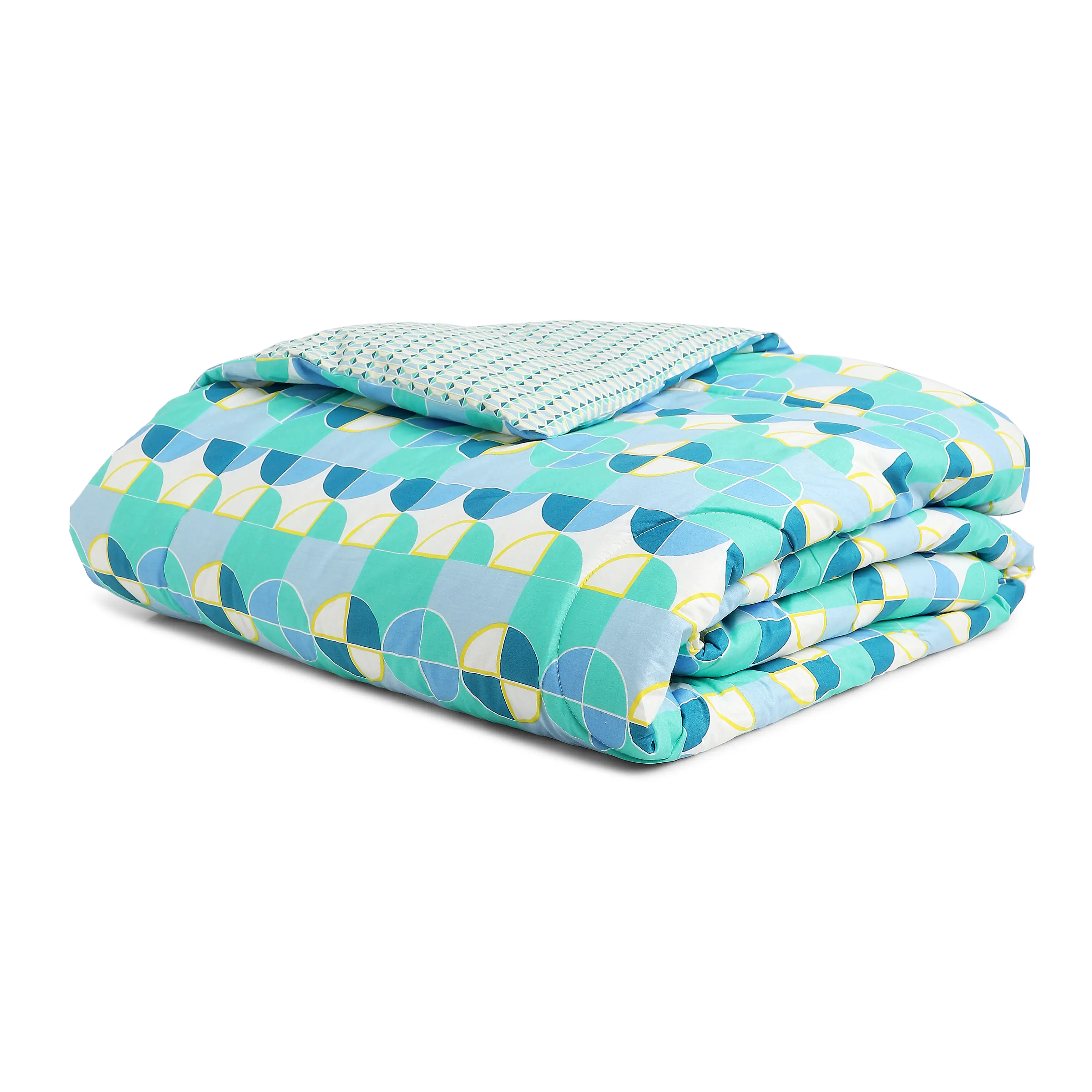 Mishella | Mix & Match Printed 240GSM Reversible Comforter for Extra Warmth - Orbit Teal - Image 4