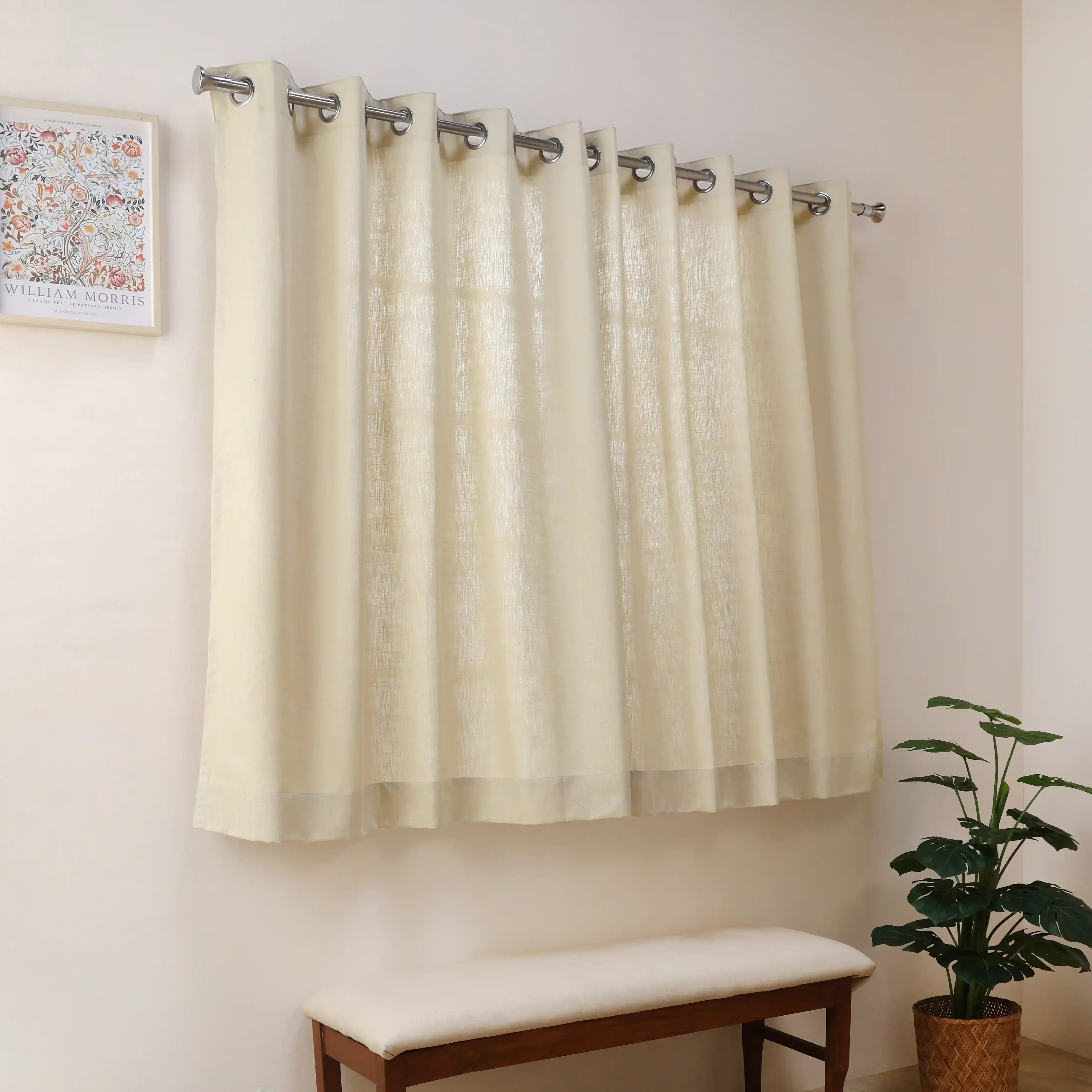 Paleto Set Of 2 Solid Readymade Curtains | Desert Tones