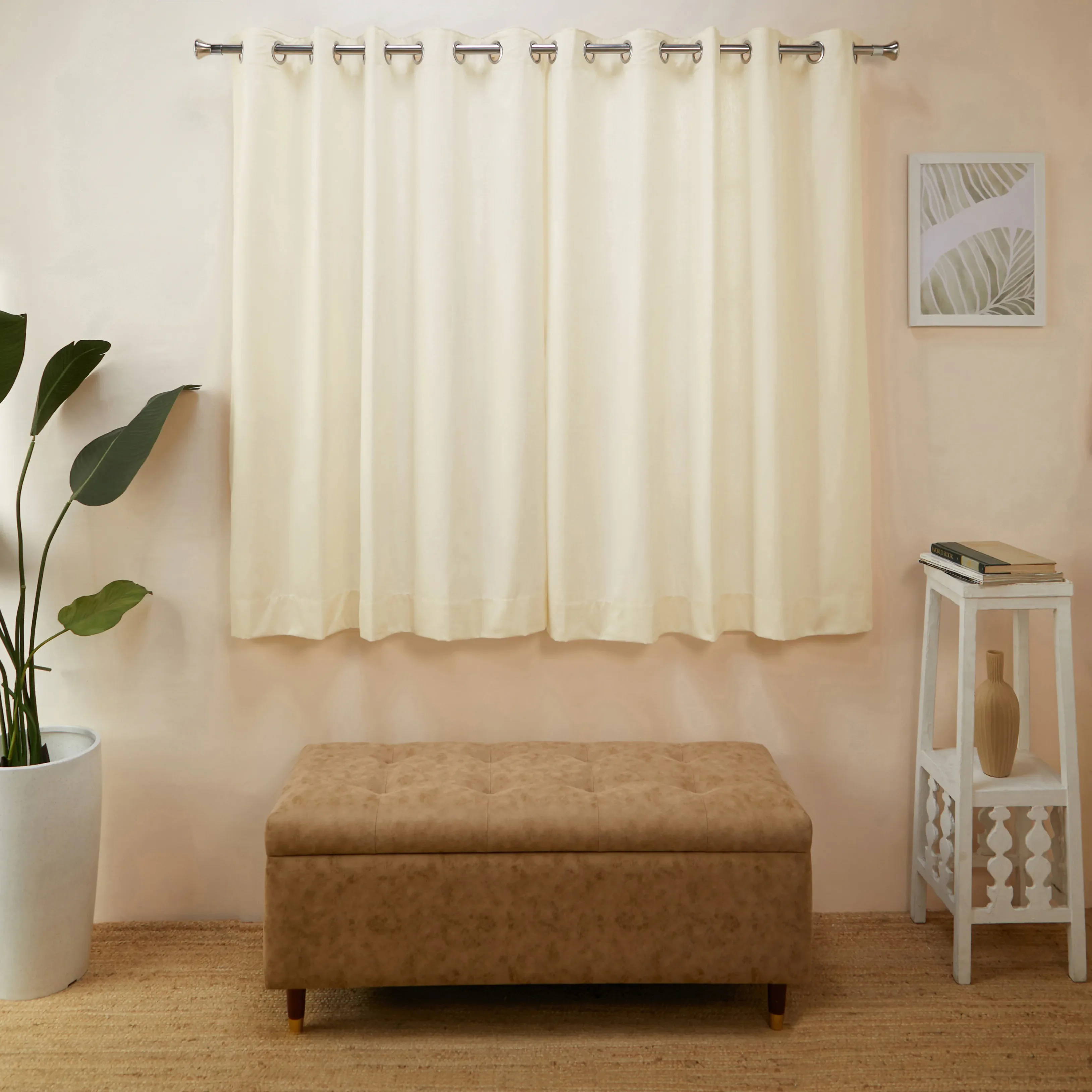 Paleto Set Of 2 Solid Readymade Curtains | Earthen Hues