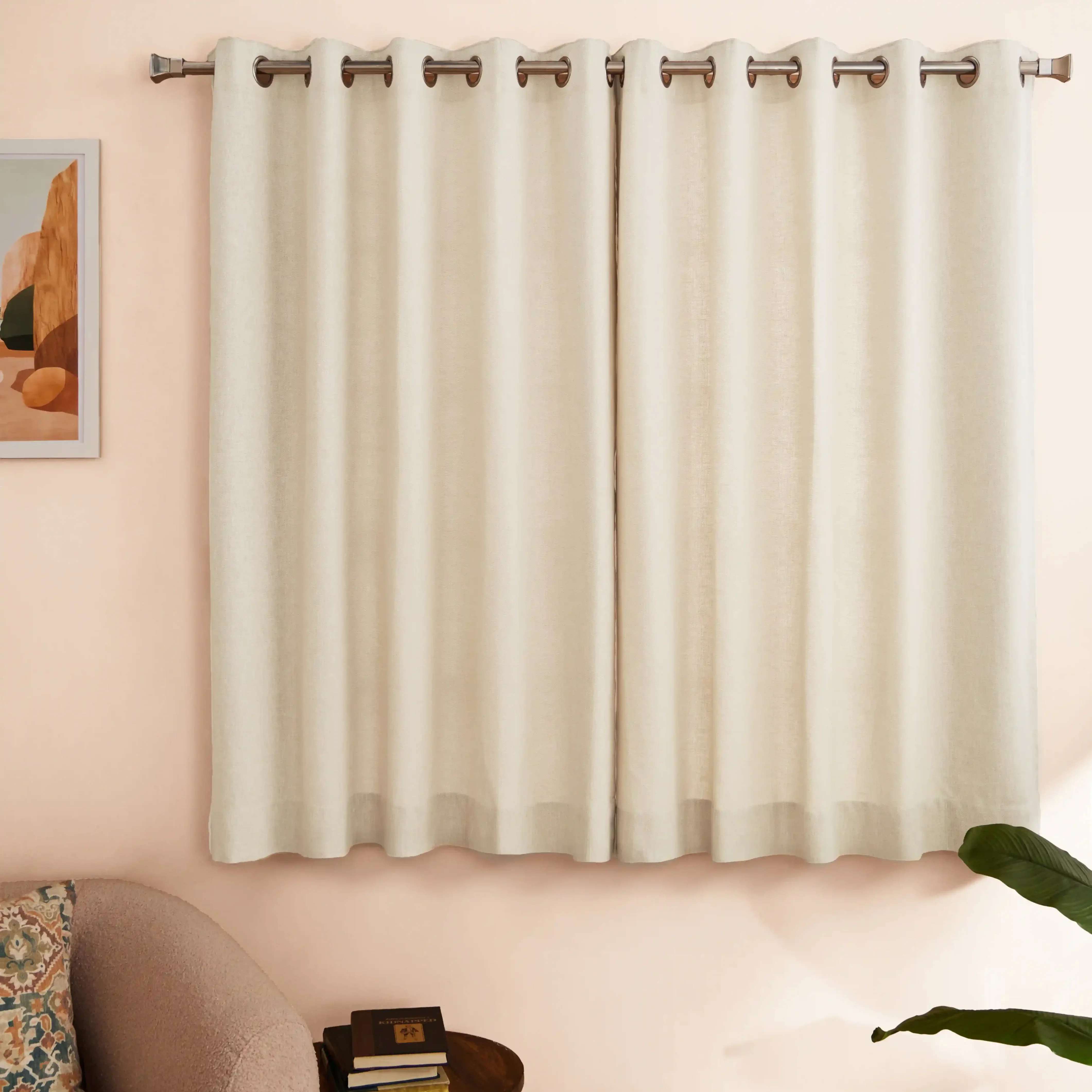 Paleto Set Of 2 Solid Readymade Curtains | Earthen Hues - Image 29