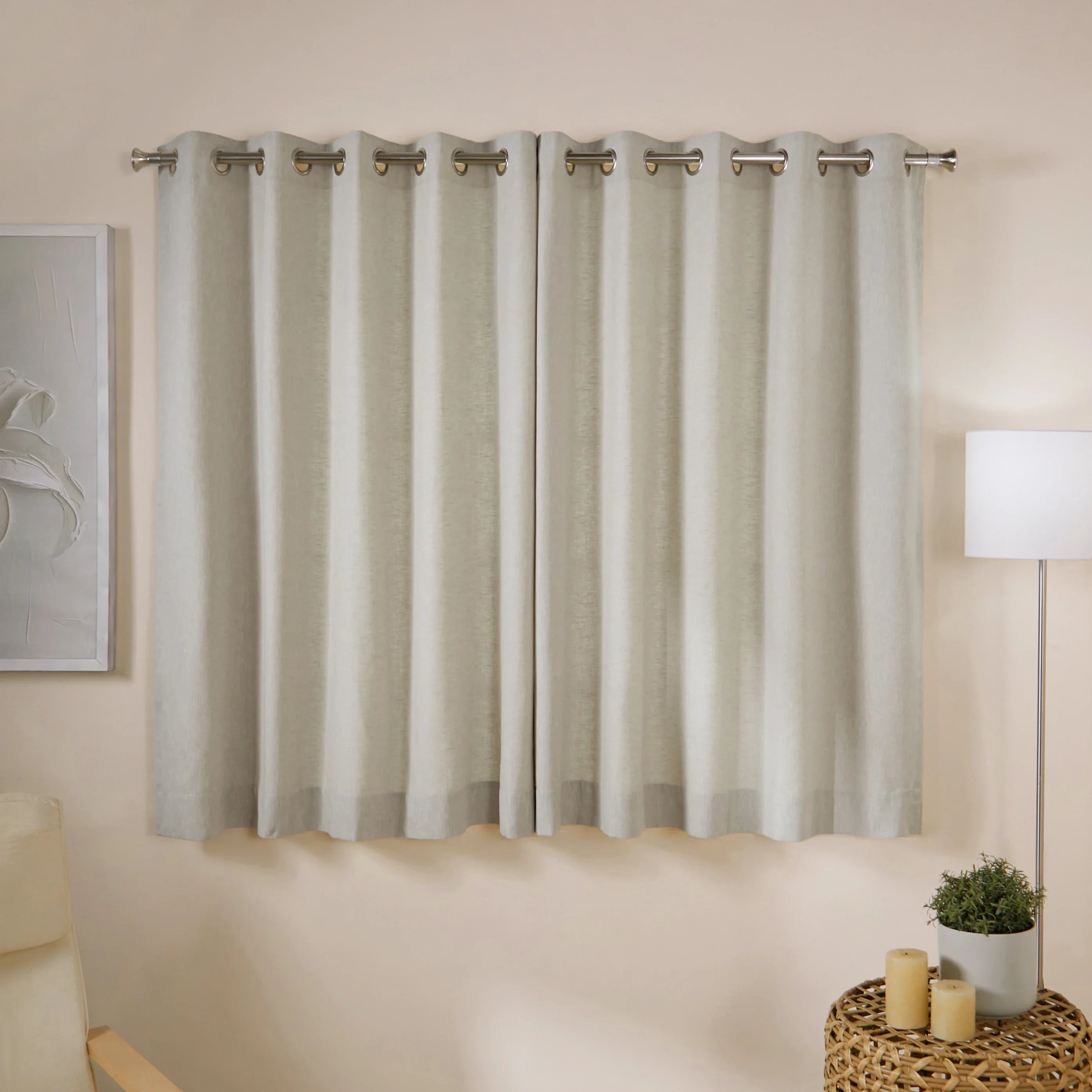 Paleto Set Of 2 Solid Readymade Curtains | Earthen Hues - Image 33