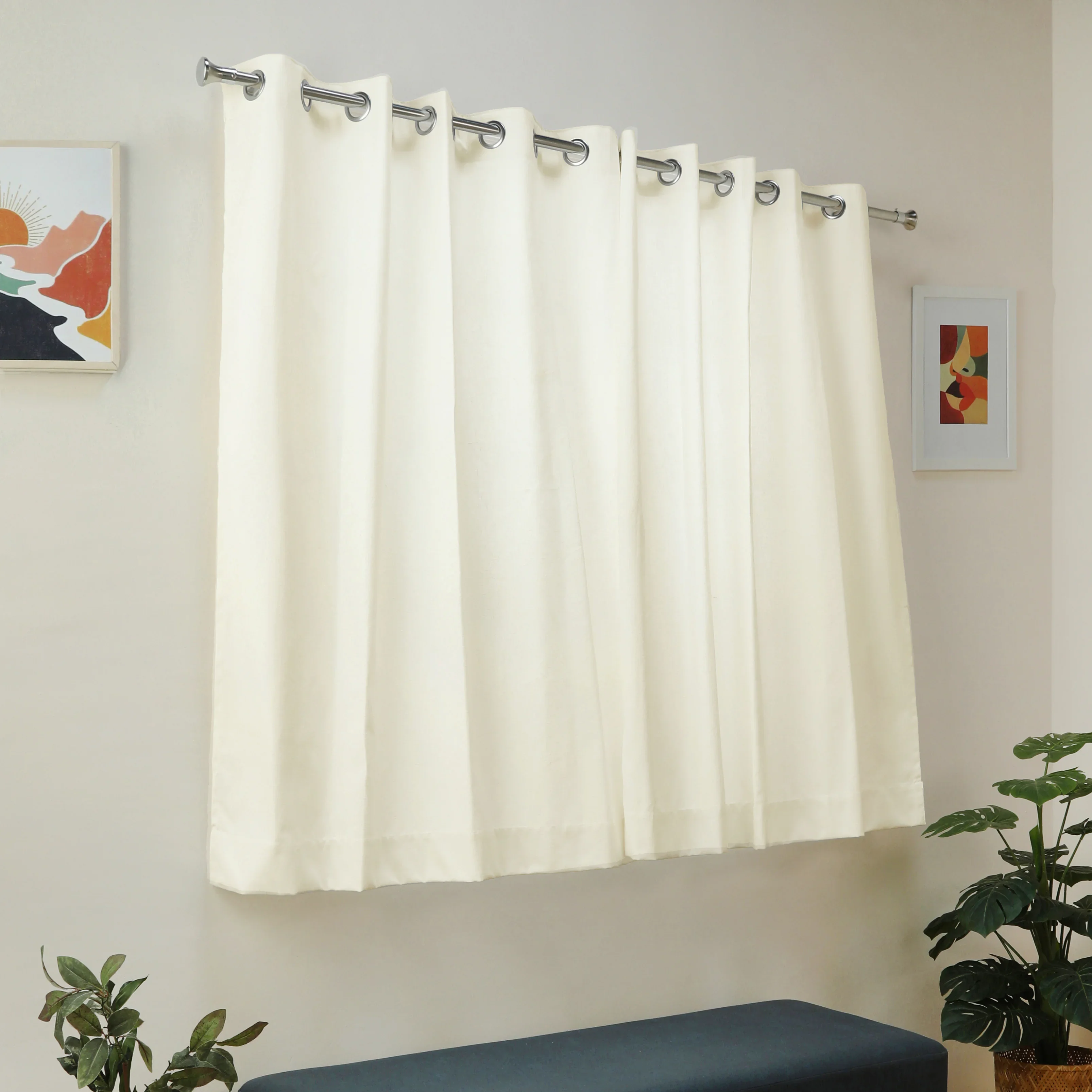 Paleto Set Of 2 Solid Readymade Curtains | Earthen Textures - Image 29