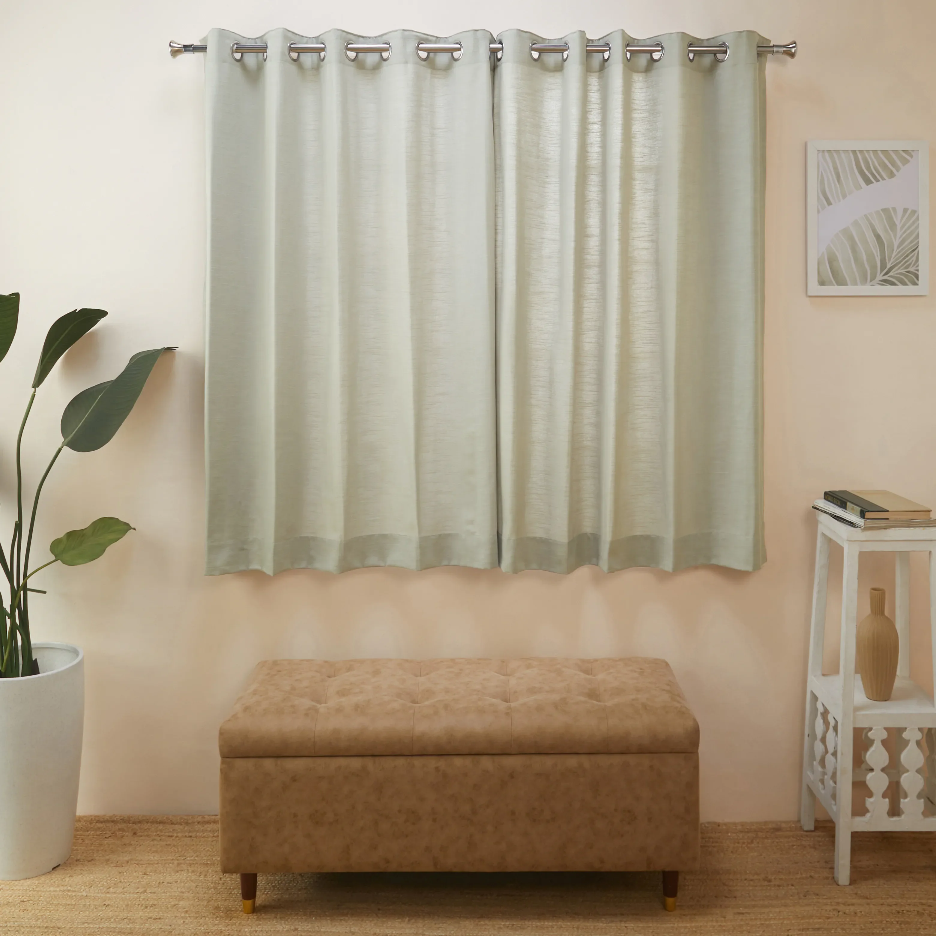 Paleto Set Of 2 Solid Readymade Curtains | Earthen Textures - Image 49