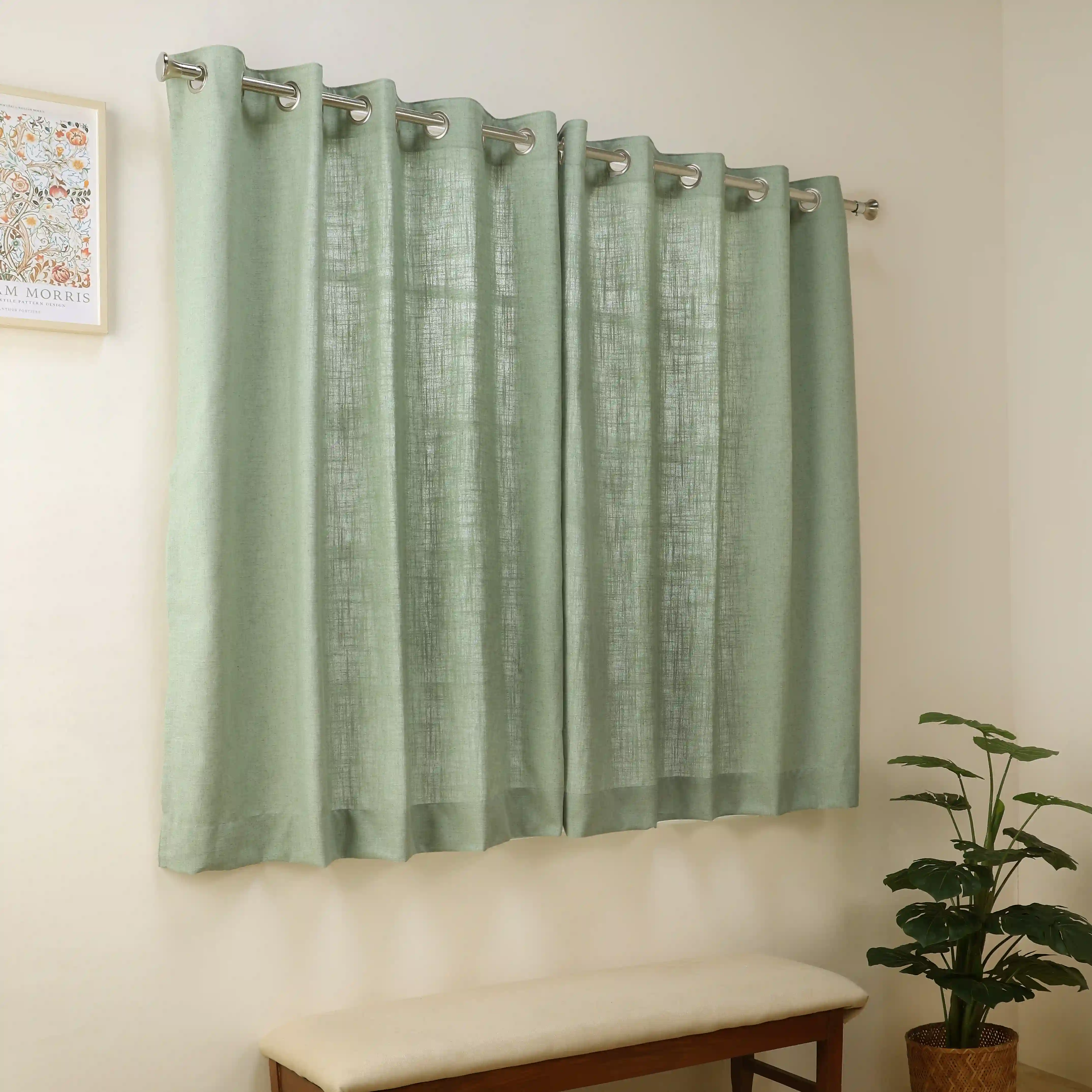 Paleto Set Of 2 Solid Readymade Curtains | Forest Days - Image 13