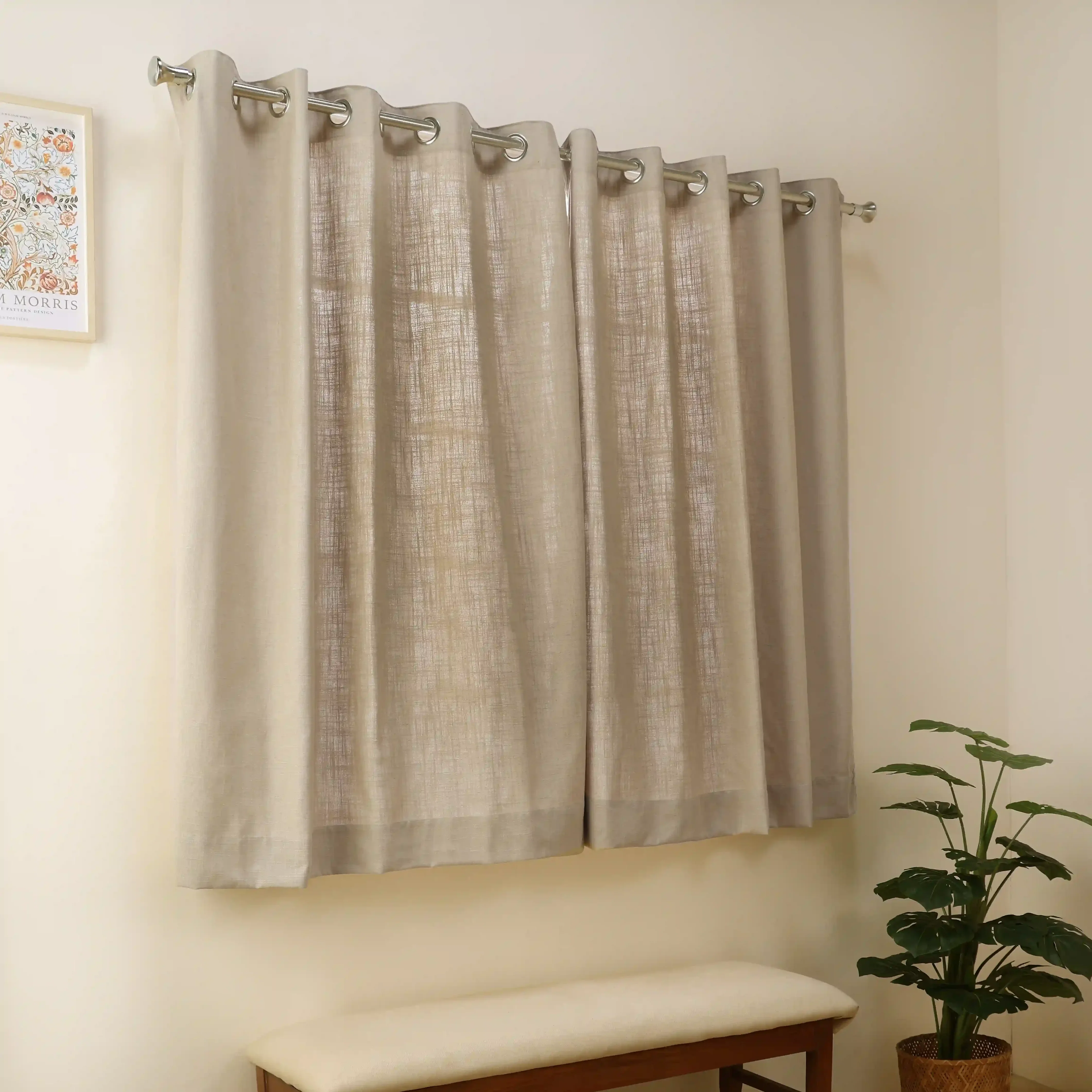 Paleto Set Of 2 Solid Readymade Curtains | Forest Days - Image 5