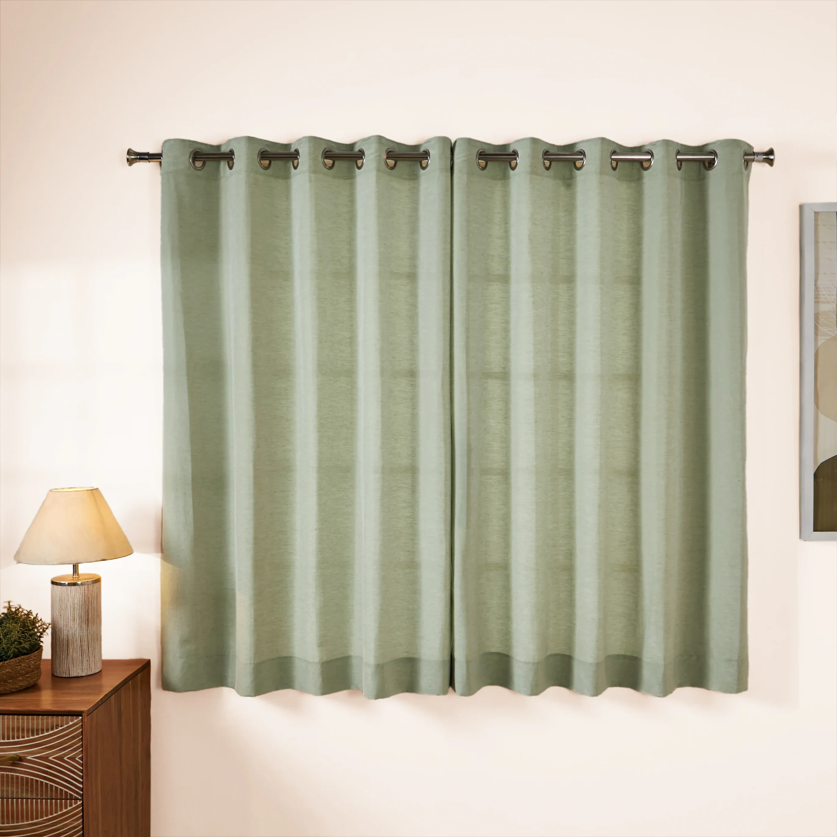 Paleto Set Of 2 Solid Readymade Curtains | Hue Harmony