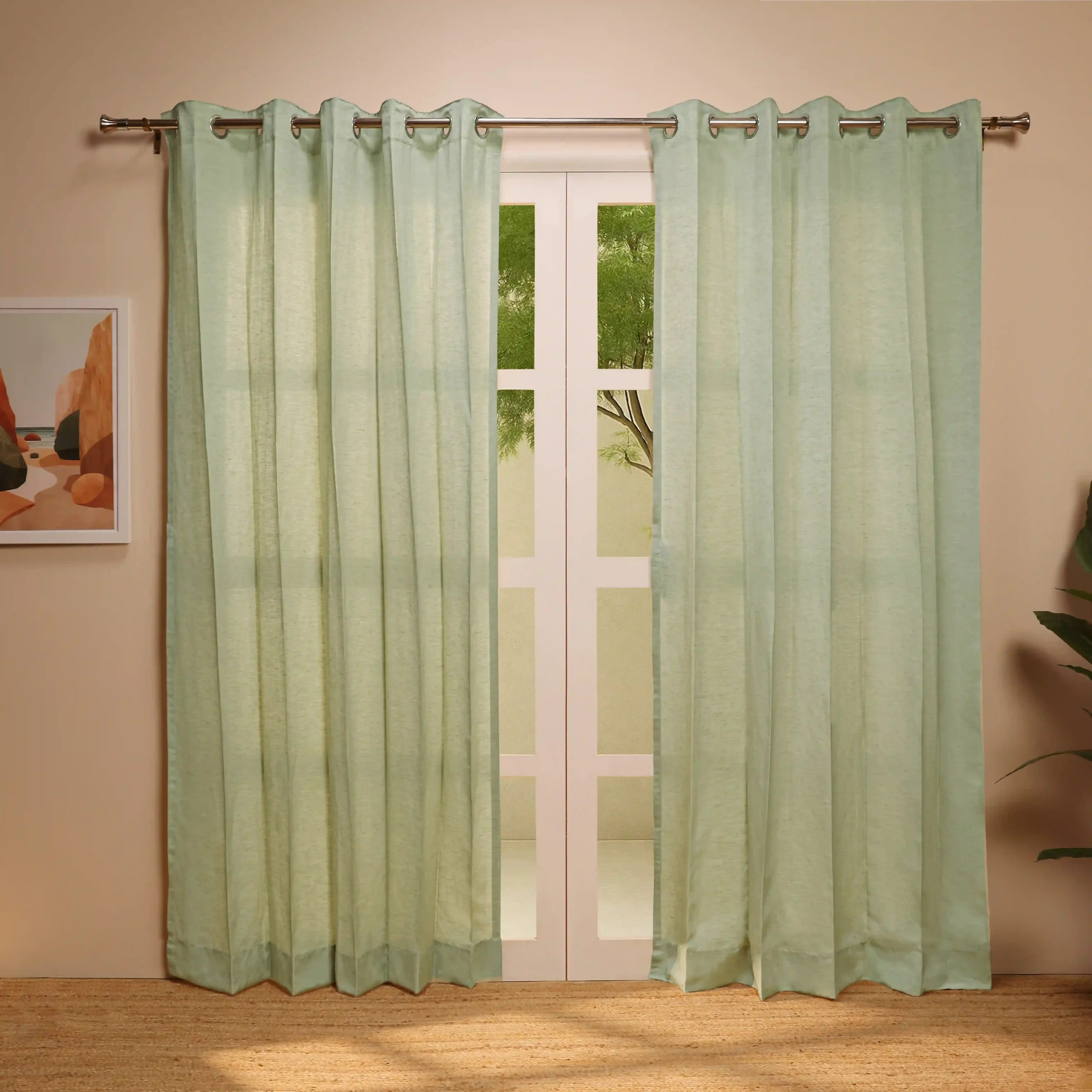 Paleto Set Of 2 Solid Readymade Curtains | Hue Harmony - Image 14