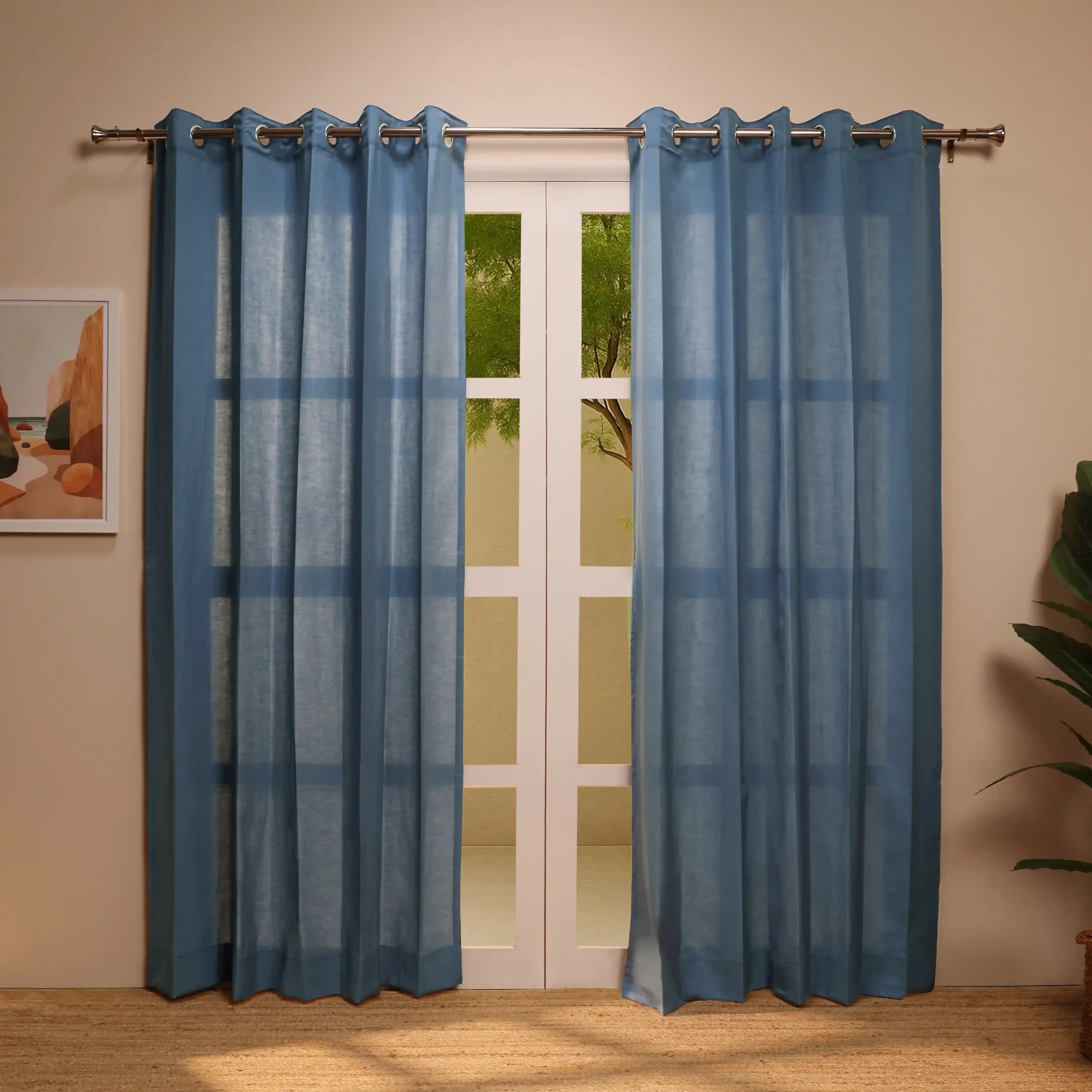 Paleto Set Of 2 Solid Readymade Curtains | Hue Harmony - Image 44