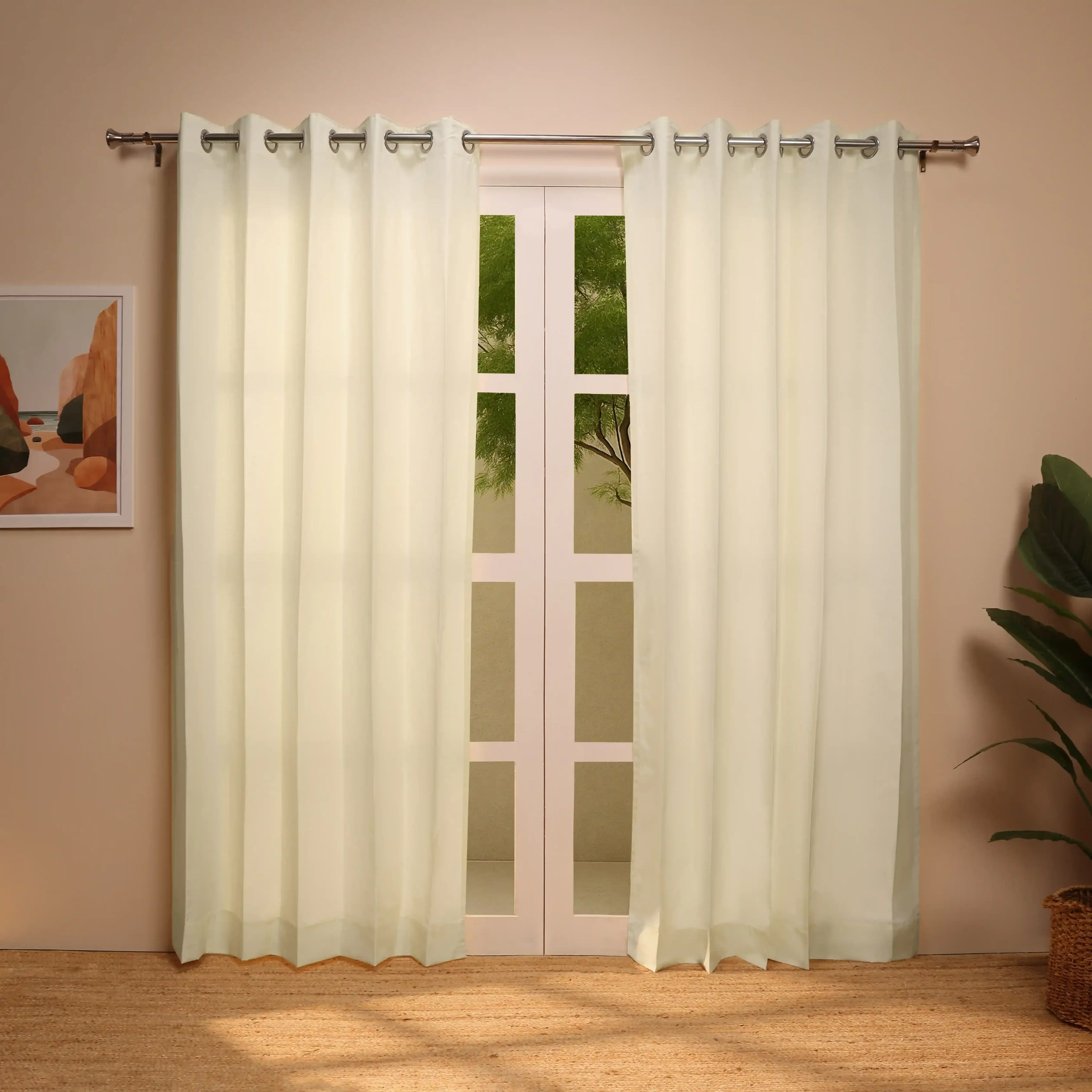 Paleto Set Of 2 Solid Readymade Curtains | Hue Harmony - Image 46