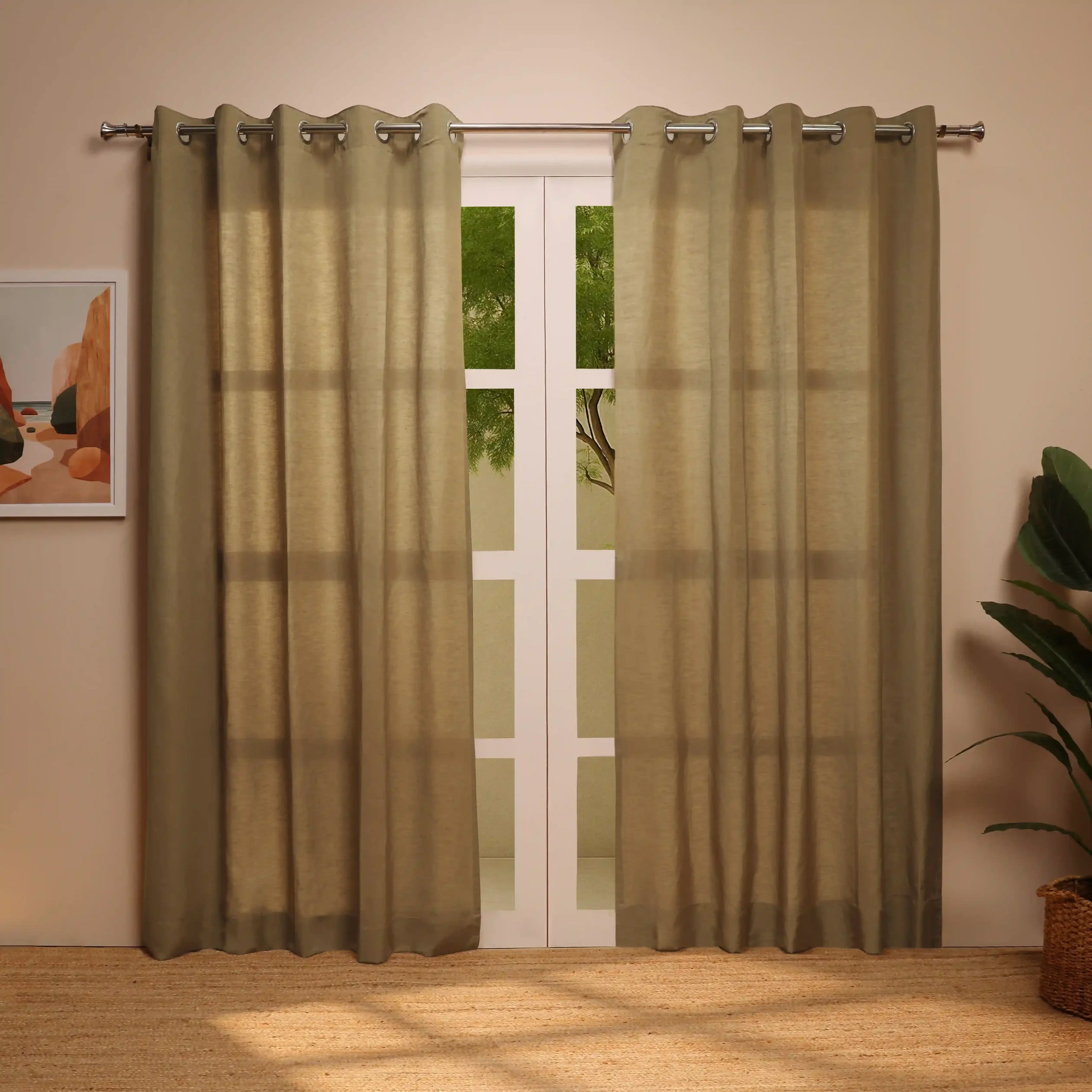 Paleto Set Of 2 Solid Readymade Curtains | Hue Harmony - Image 47