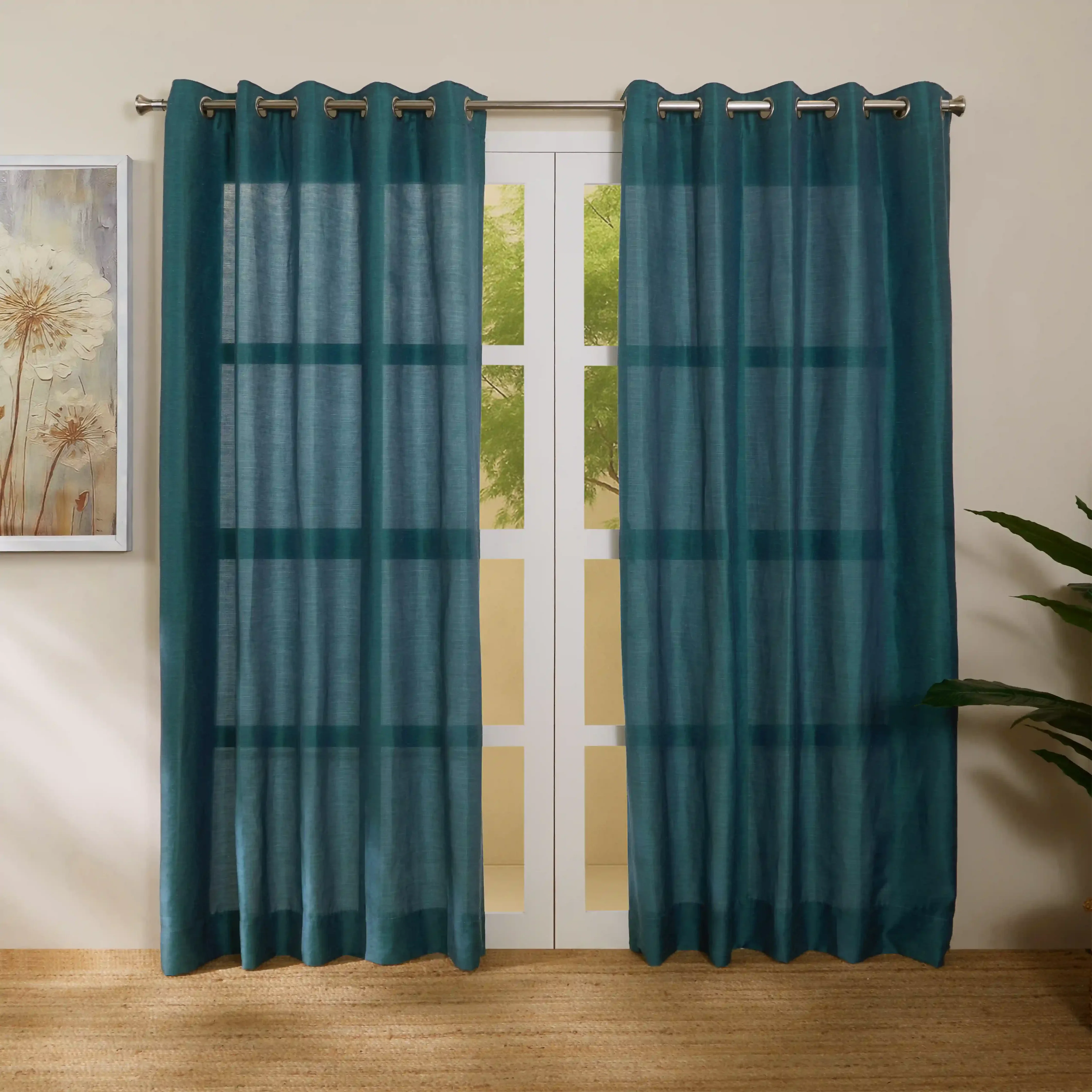 Paleto Set Of 2 Solid Readymade Curtains | Hue Harmony - Image 61