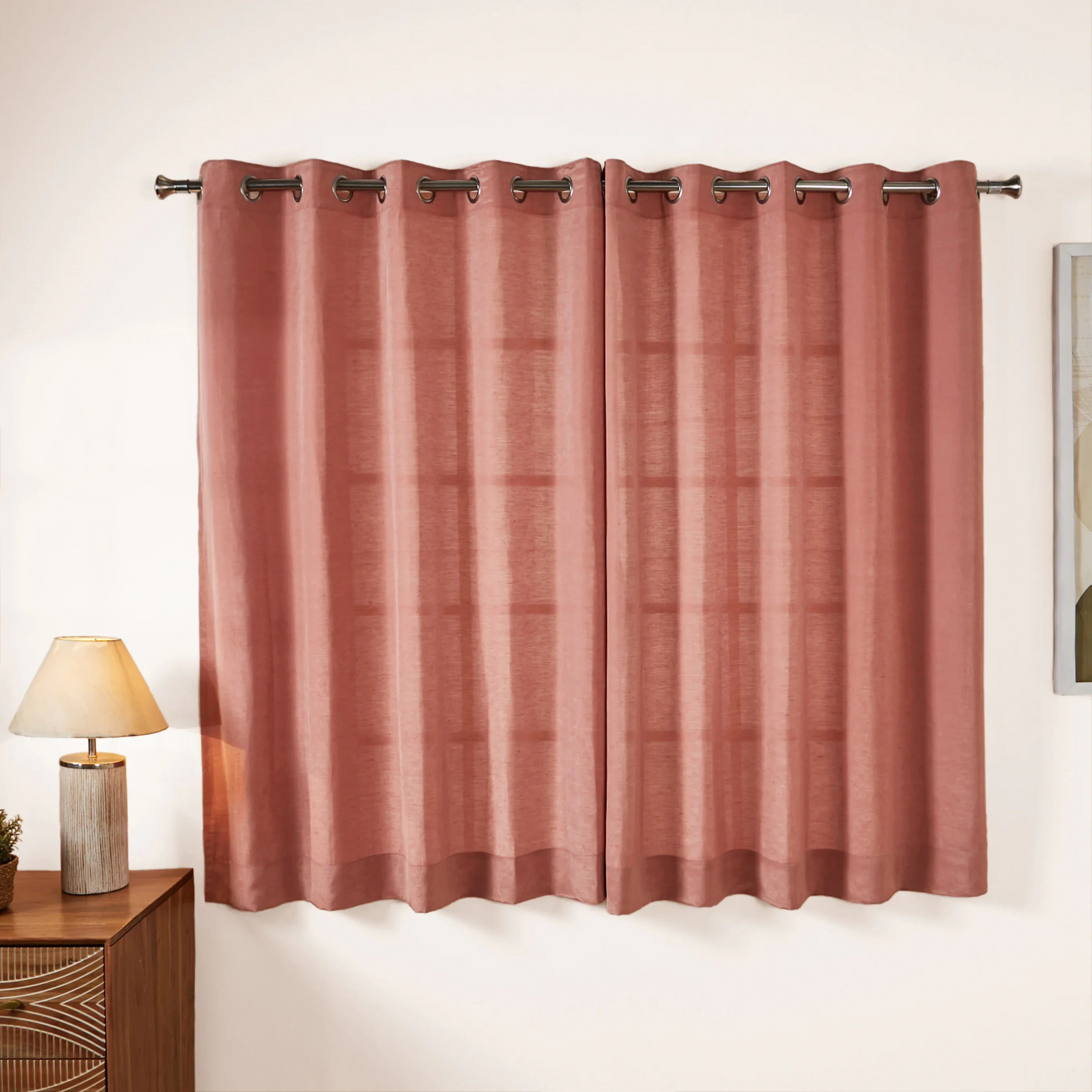 Paleto Set Of 2 Solid Readymade Curtains | Hue Harmony - Image 85