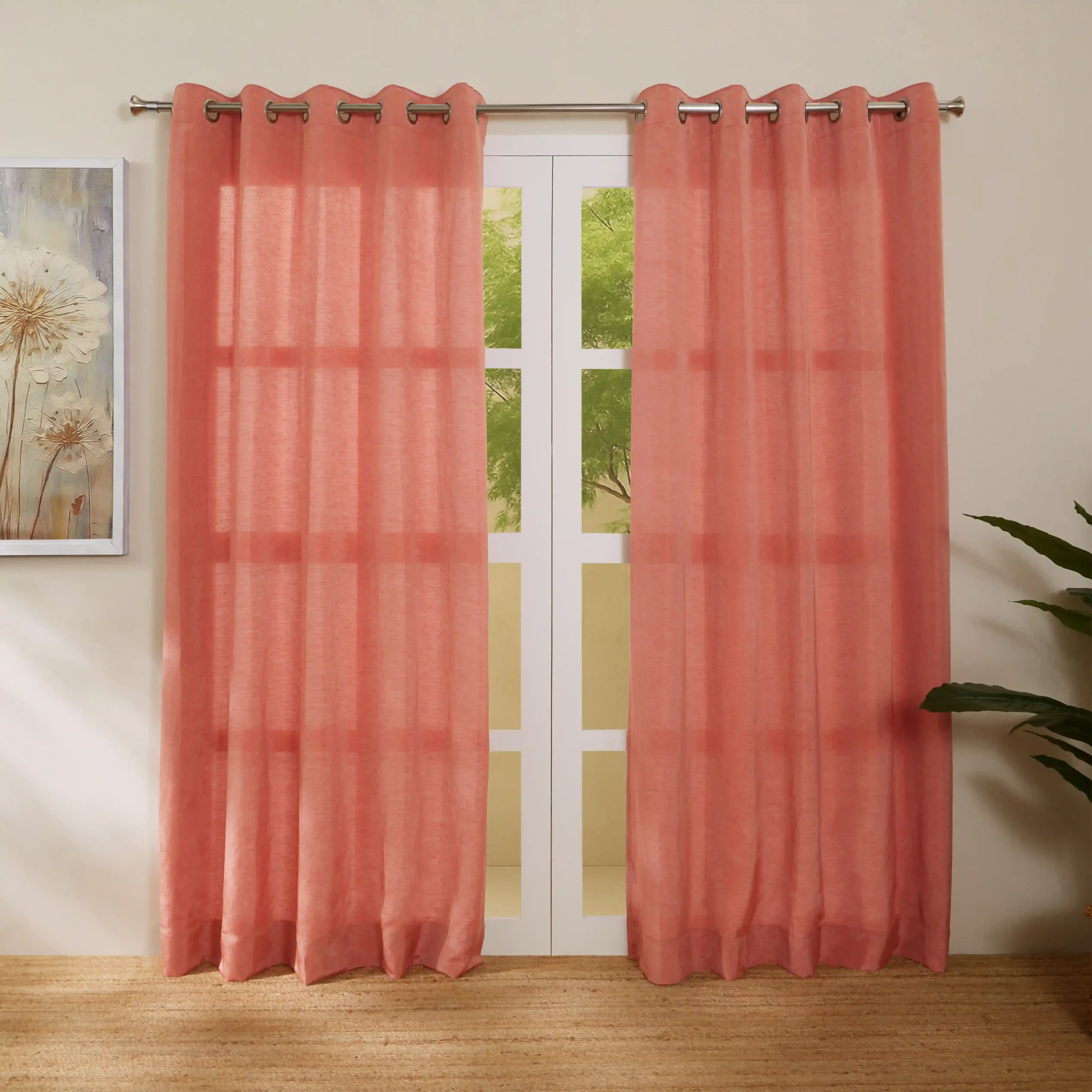 Paleto Set Of 2 Solid Readymade Curtains | Hue Harmony - Image 93