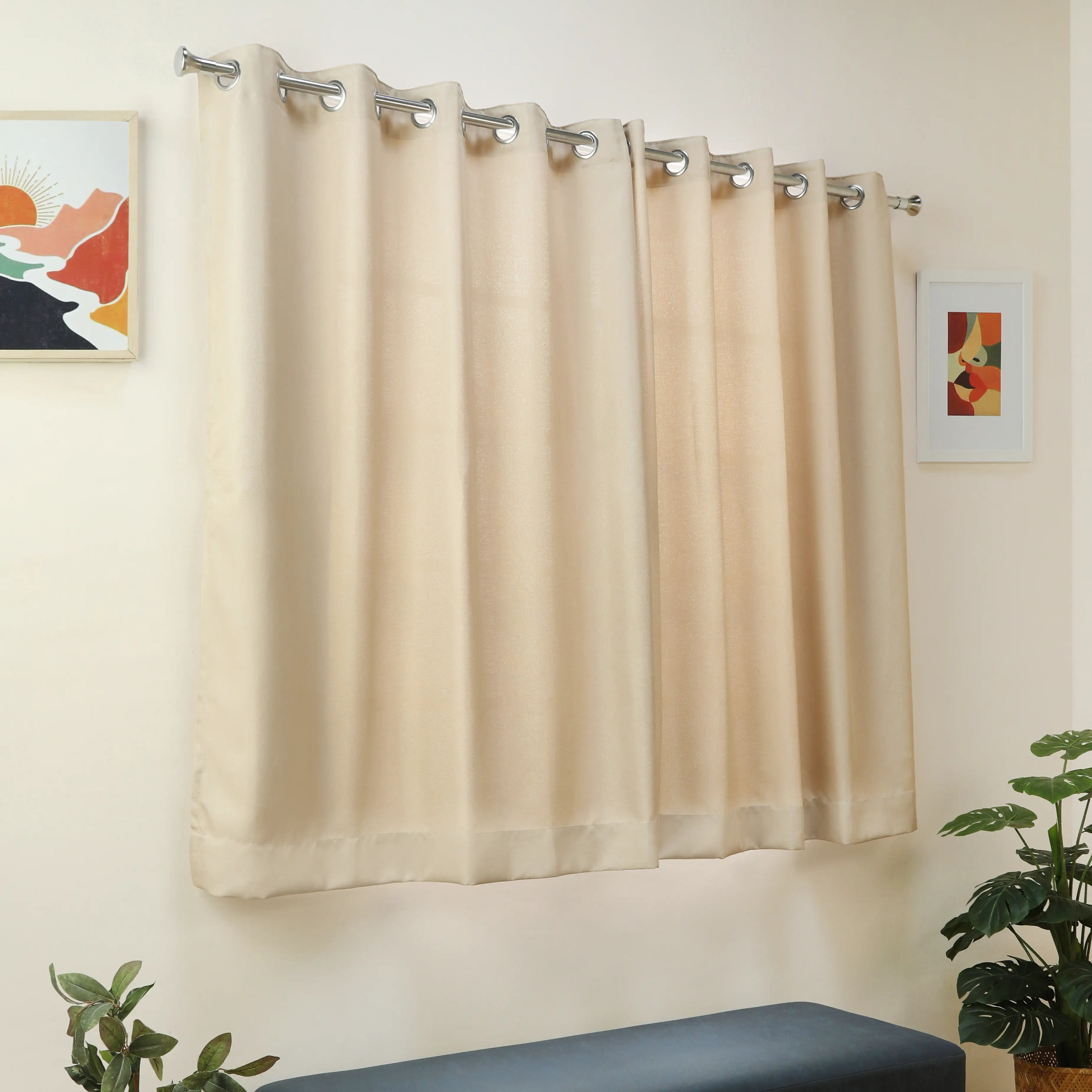 Paleto Set Of 2 Solid Readymade Curtains | Muted Moments