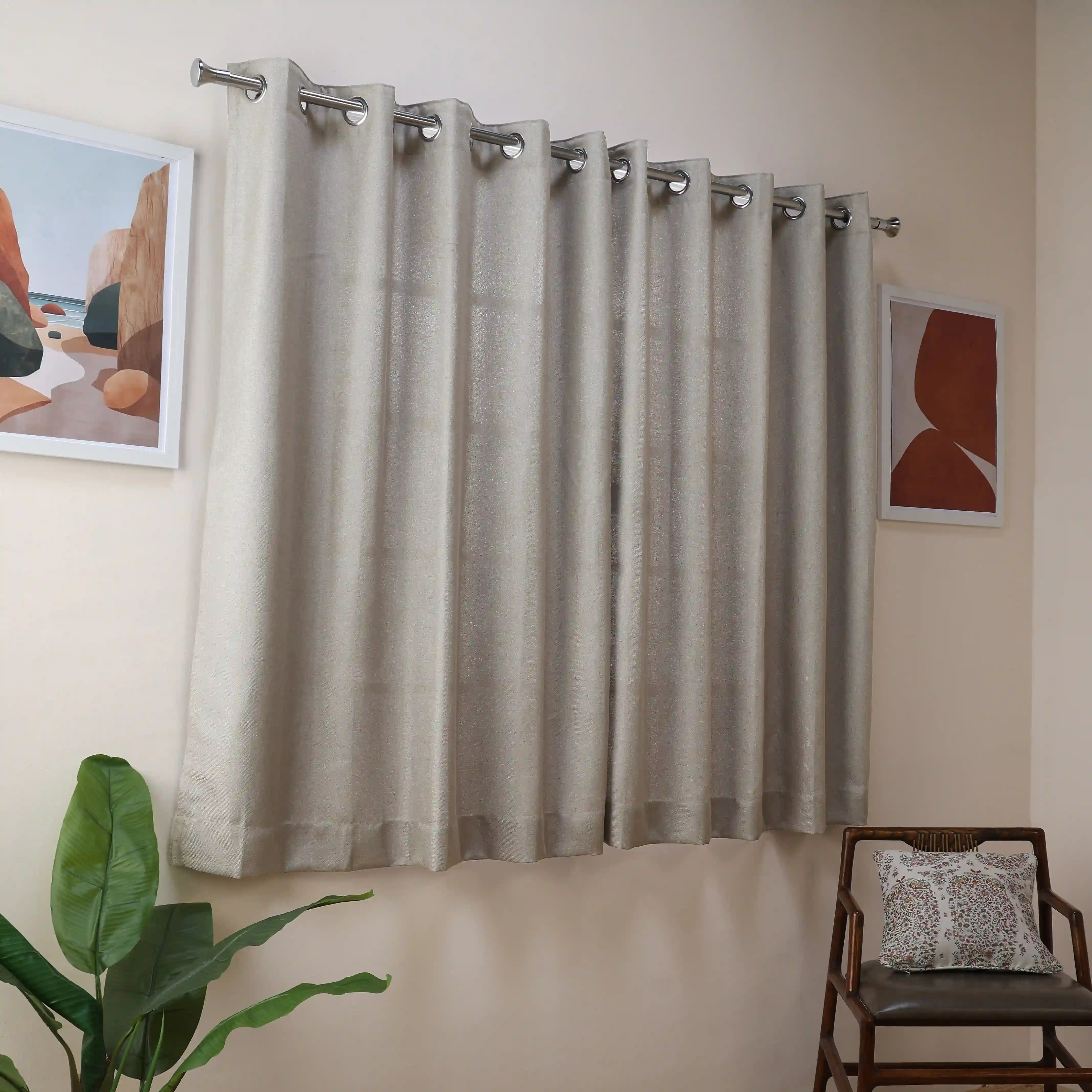 Paleto Set Of 2 Solid Readymade Curtains | Muted Moments - Image 21