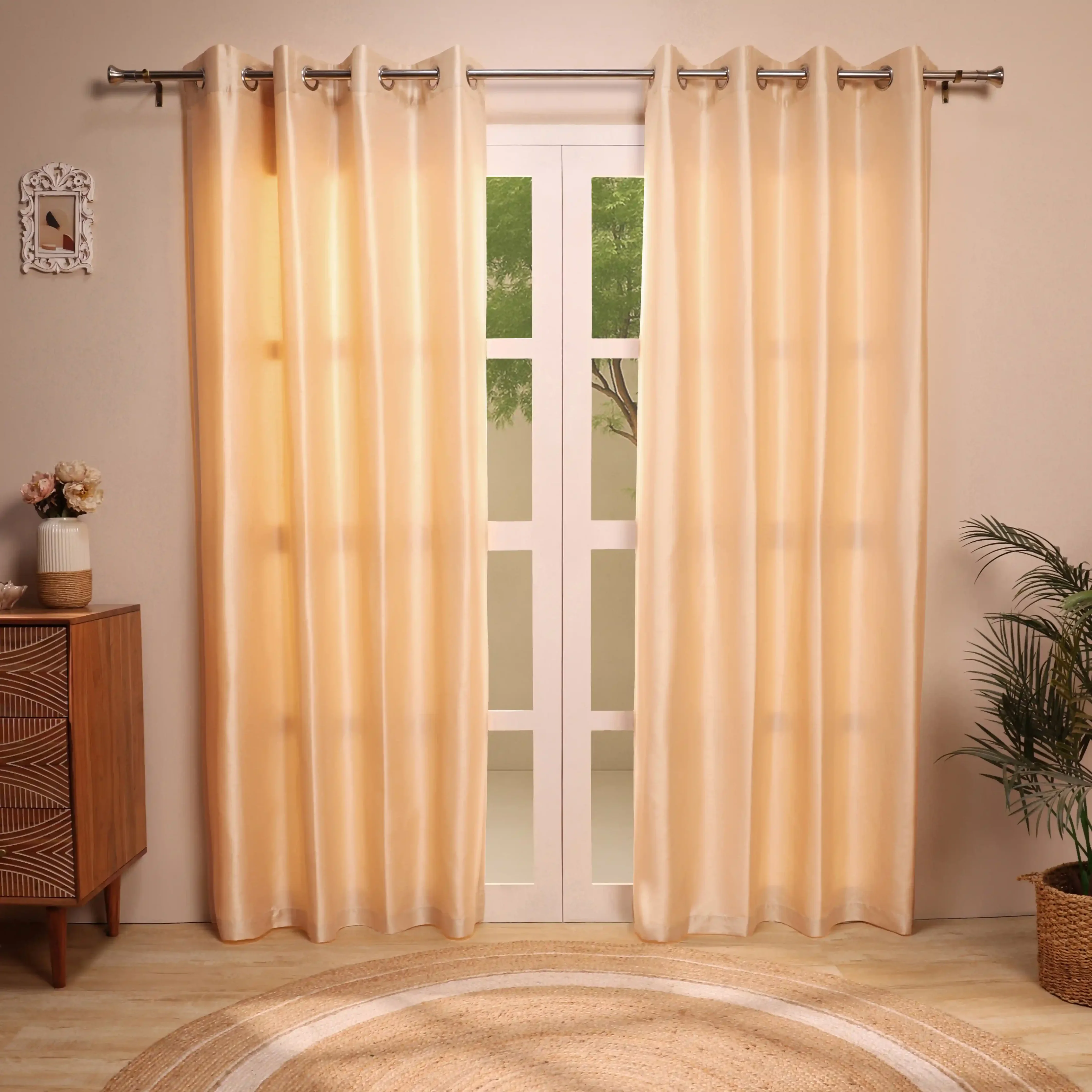 Paleto Set Of 2 Solid Readymade Curtains | Pure Hues - Image 17