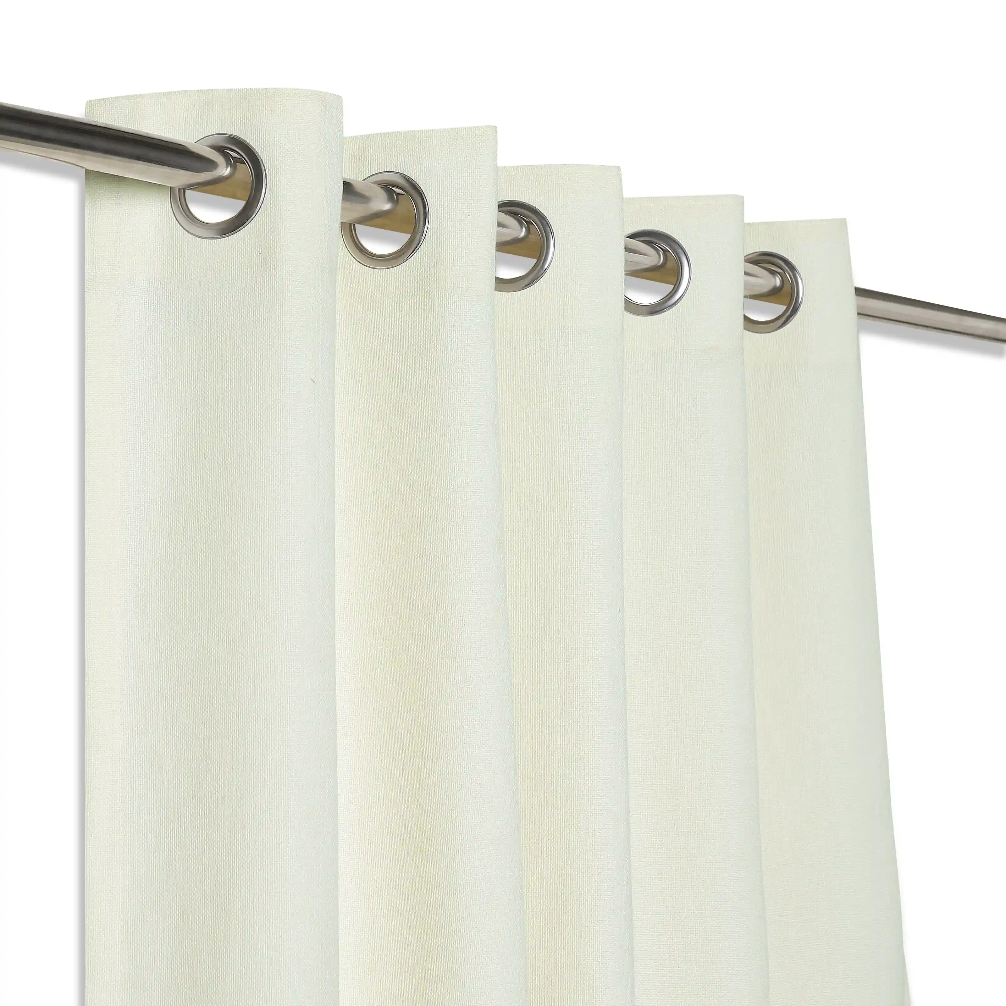 Paleto Set Of 2 Solid Readymade Curtains | Woven Calm - Image 2
