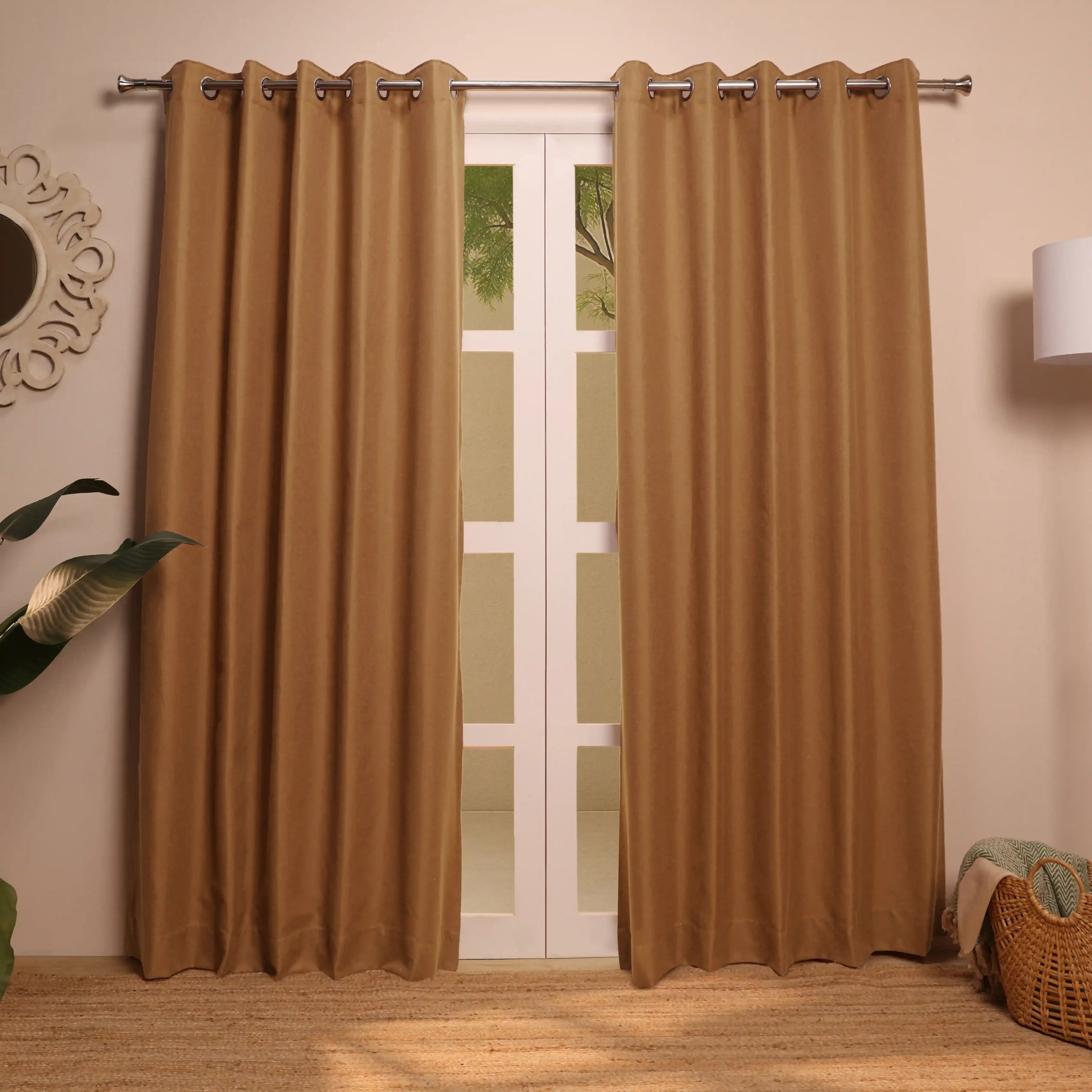 Paleto Set Of 2 Solid Readymade Curtains | Woven Calm - Image 33