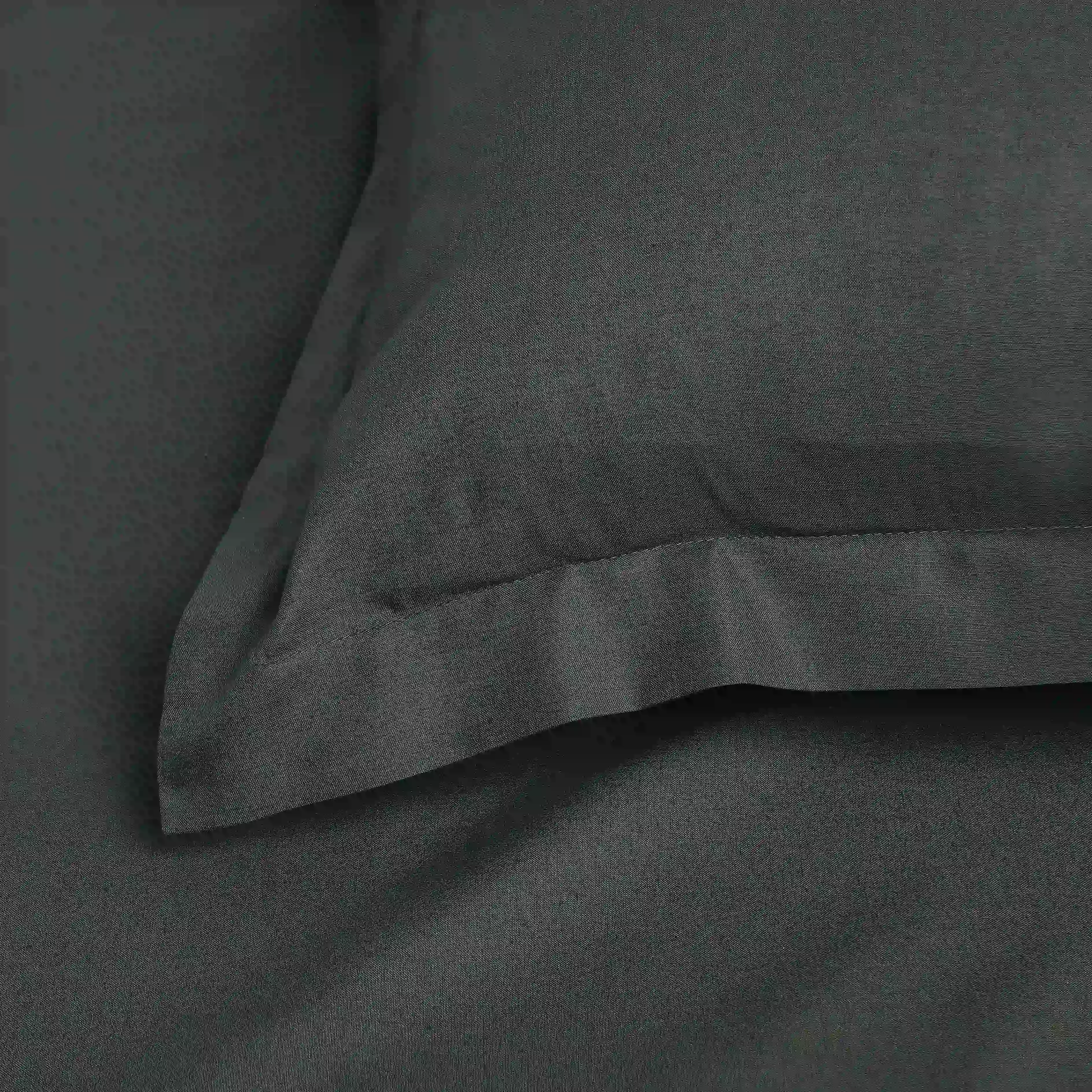 Paleto | Everyday Hues Solid Dyed Cotton Bedsheet Set-Dark Grey - Image 5