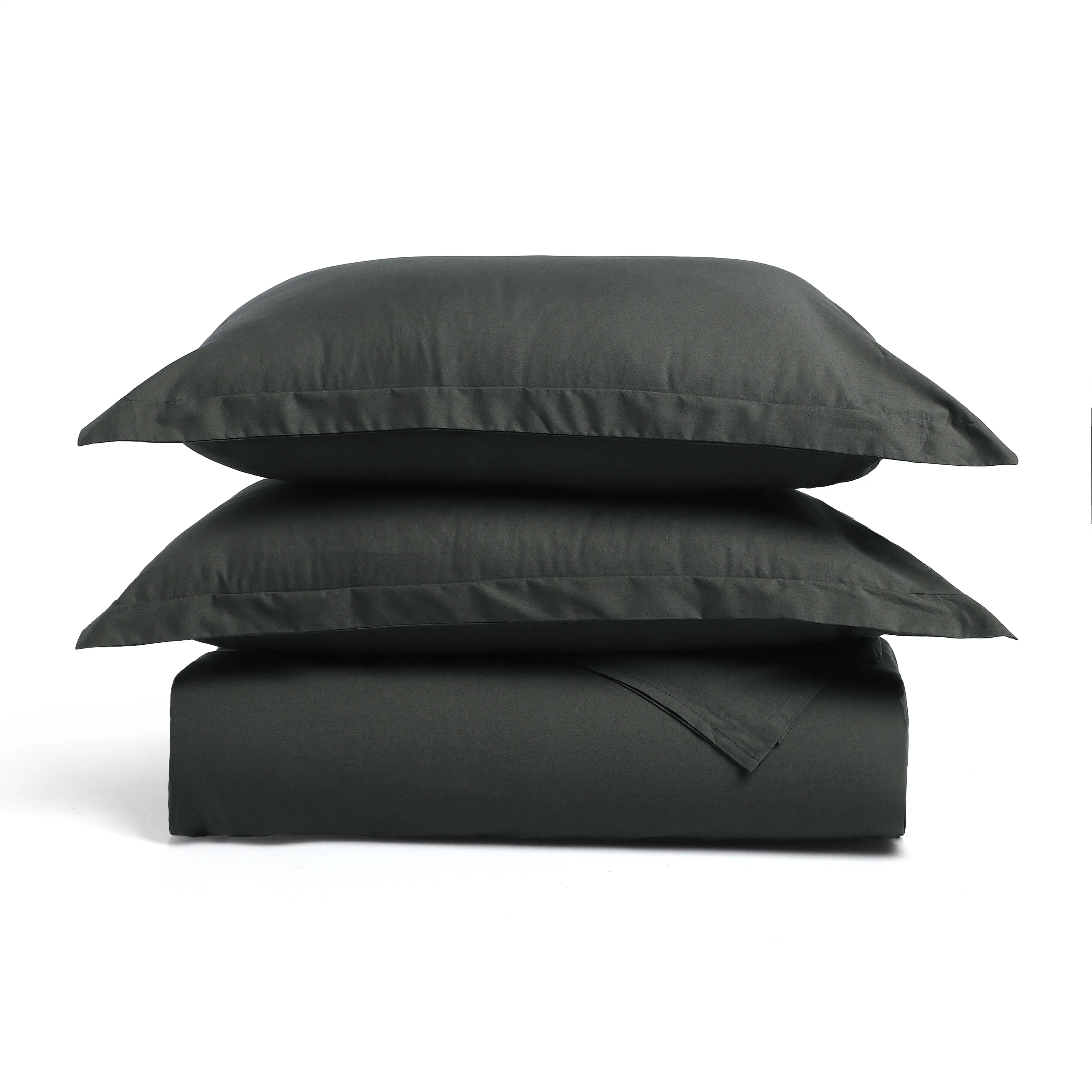 Paleto | Everyday Hues Solid Dyed Cotton Bedsheet Set-Dark Grey - Image 9