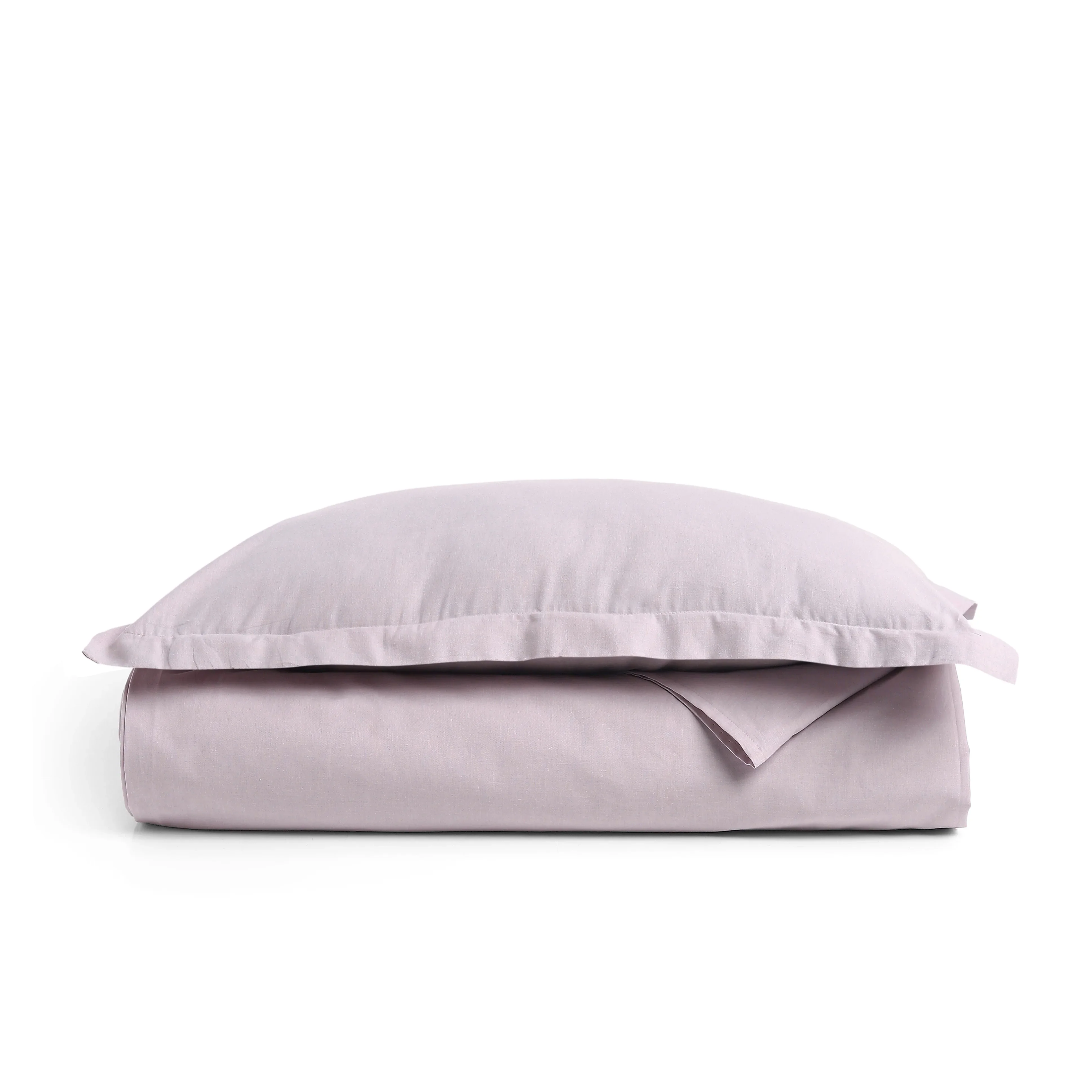 Paleto | Everyday Hues Solid Dyed Cotton Bedsheet Set-Grey Lavender - Image 4